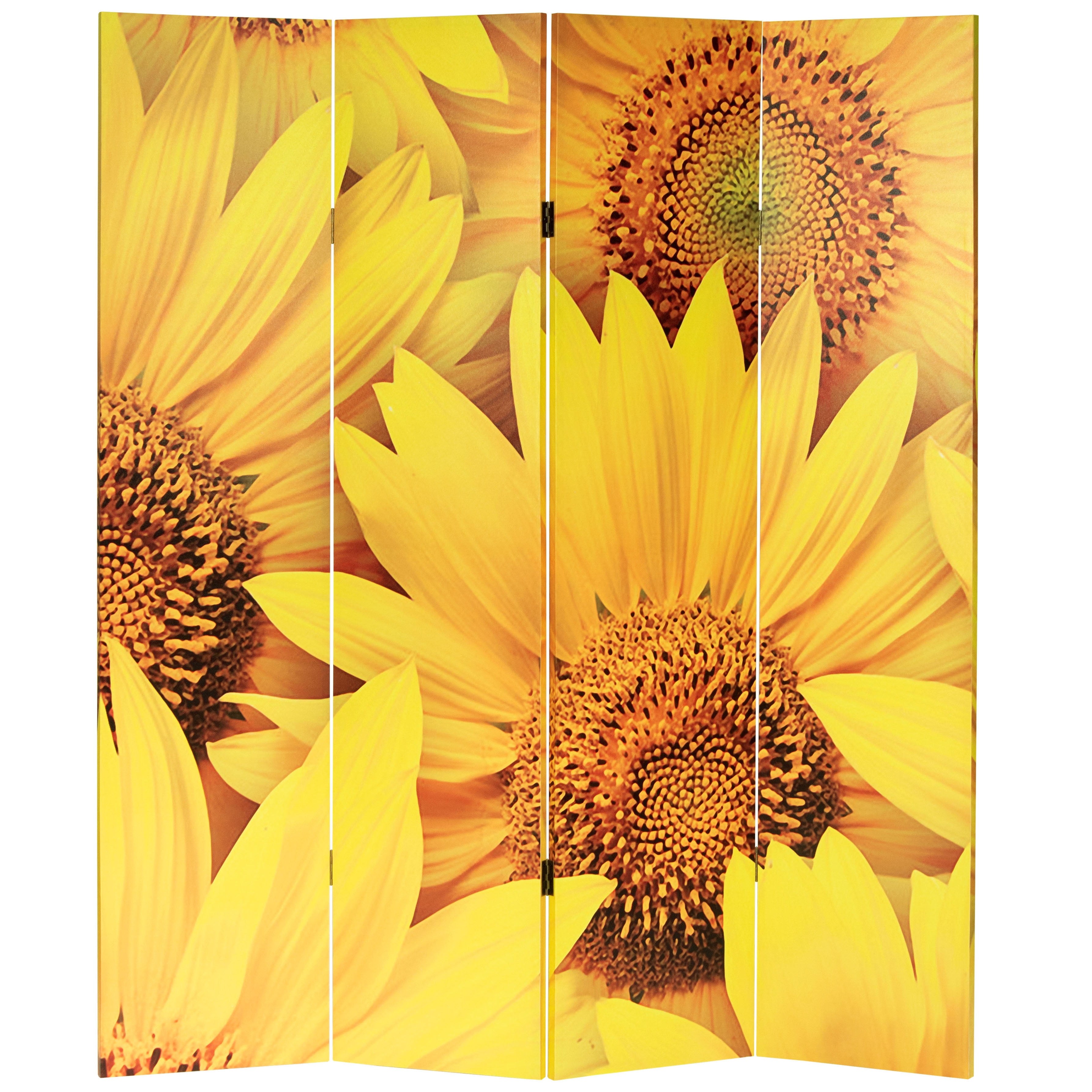 Oriental Furniture 6 ft. Tall Sunflowers Canvas Room Divider - 4 Panel - Image 6