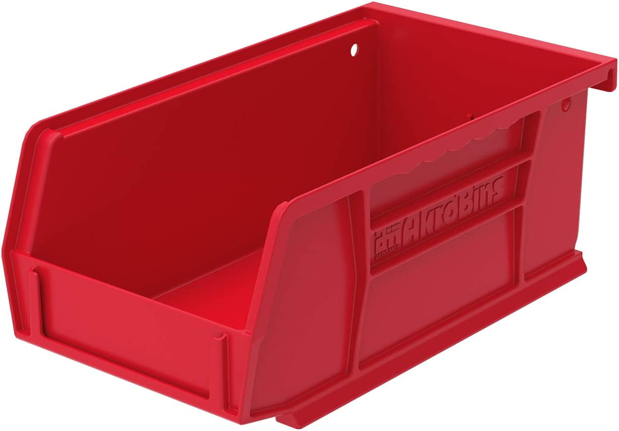 Akro-Mils Stackable Storage Bins, AkroBins Stacking Organizer, 7"x4"x3", Red, 24-Pack - Image 7