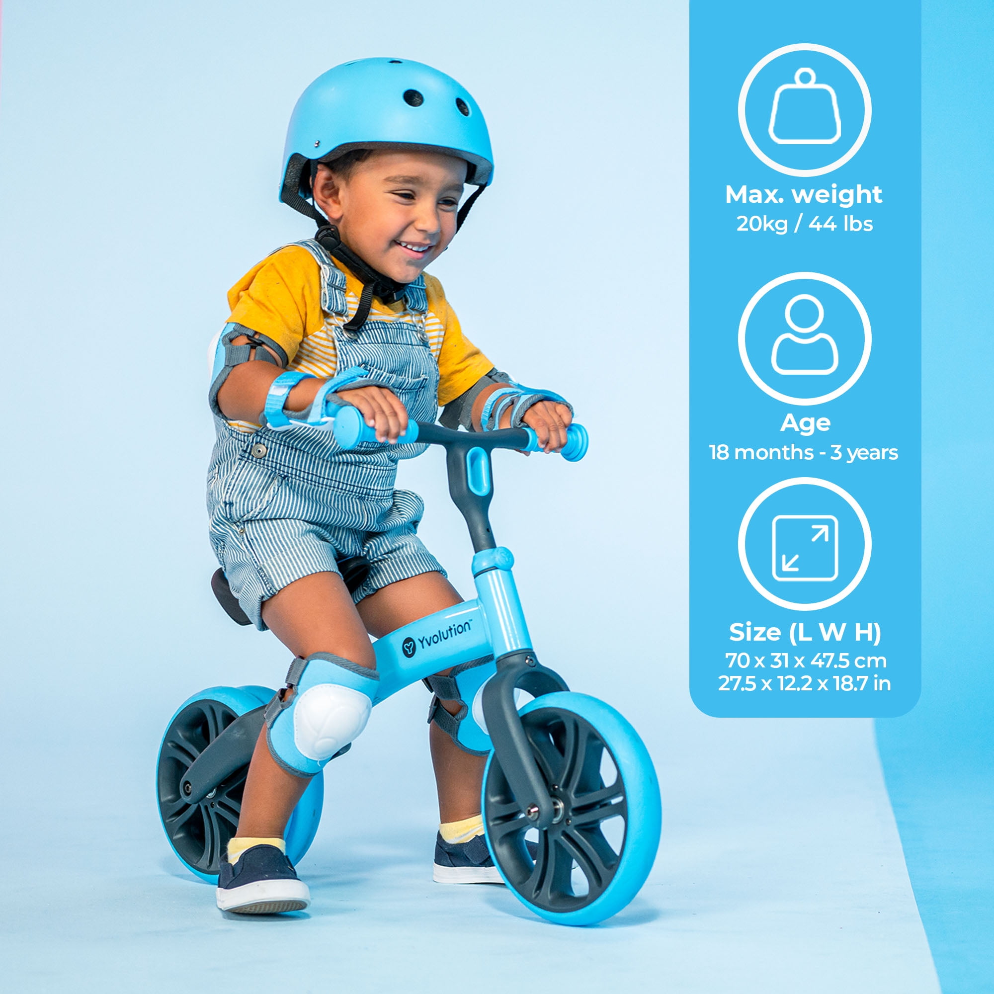 Yvolution Toddler Balance Bike 9'' Wheel (Blue) Boys and Girls, 18 Months to 3 Years Old - Image 6