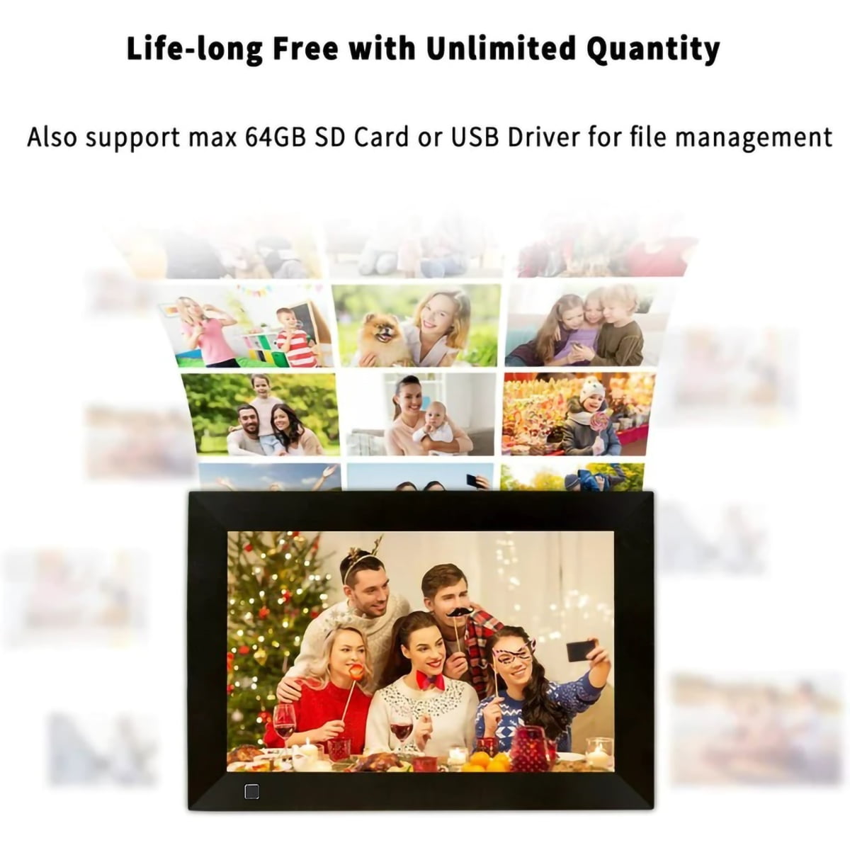 Lvelia Wifi Digital Photo Picture Frame with 32GB Storage, 10.1 inch IPS HD Touch Screen, Auto-Rotate Slideshow,Perfect Gift for Family & Friends - Image 7