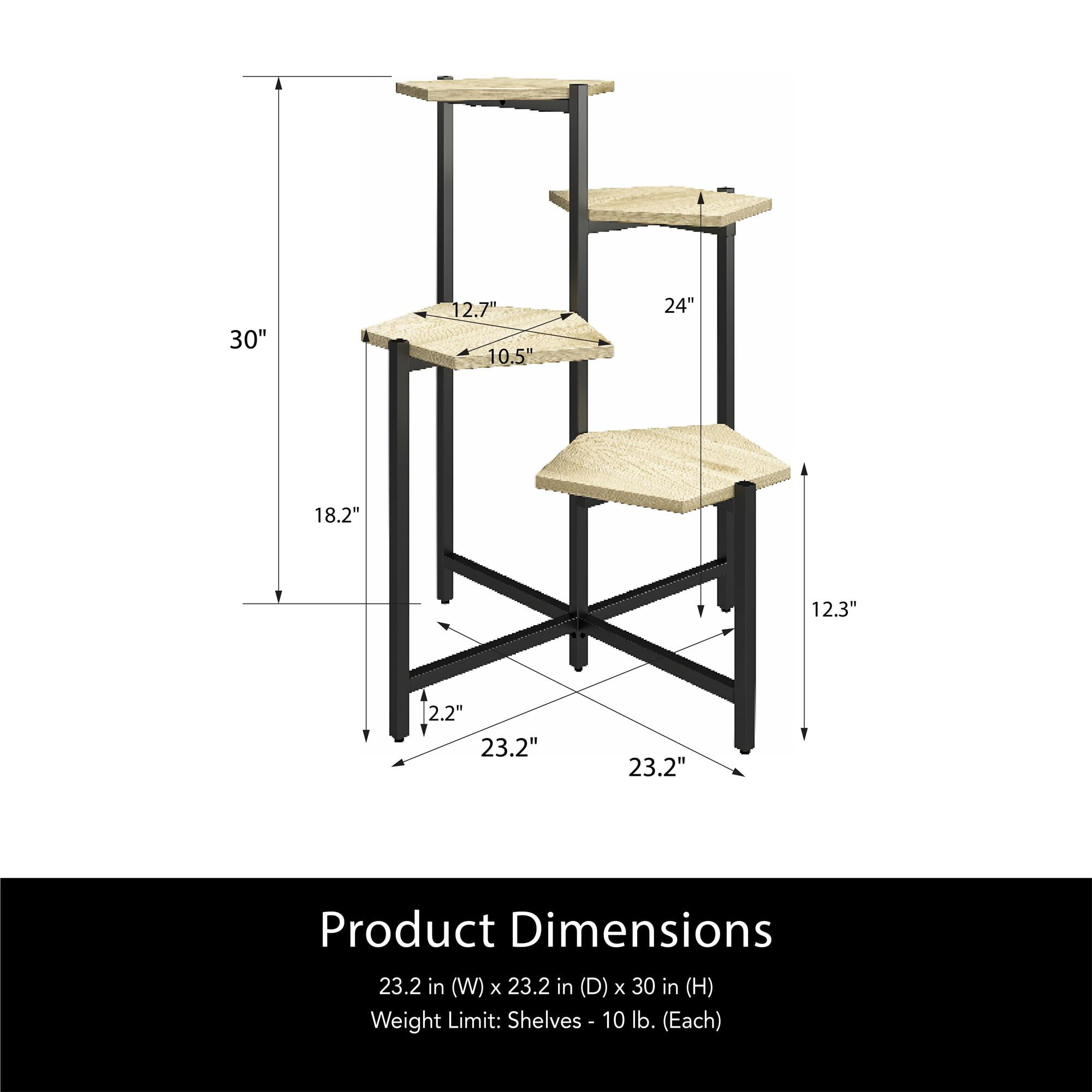 Ameriwood Home Brookville Plant Stand, Natural - Image 4