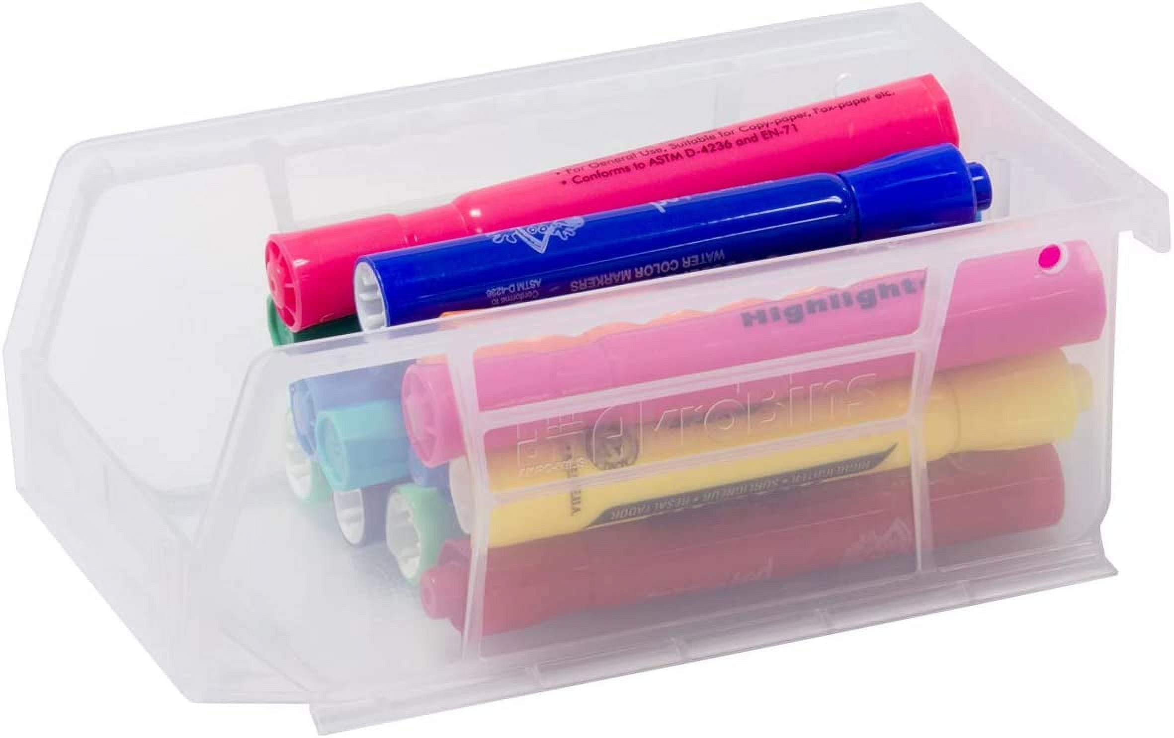 Akro-Mils Stackable Storage Bins, AkroBins Stacking Organizer, 7"x4"x3", Red, 24-Pack - Image 5