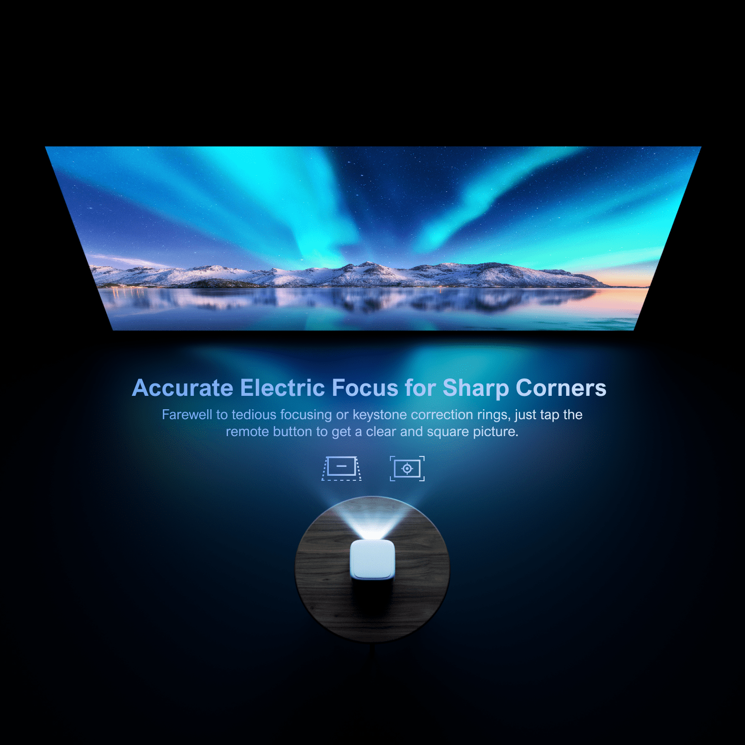 ULTIMEA Mini Projector, 300 ANSI Lumens, 5G WiFi & Bluetooth, 1080P Home Theater, Electric Focus, 150" Display, Portable Home Theater with Built-in Speakers, HDMI/USB/AV Compatible, Apollo P10 - Image 4