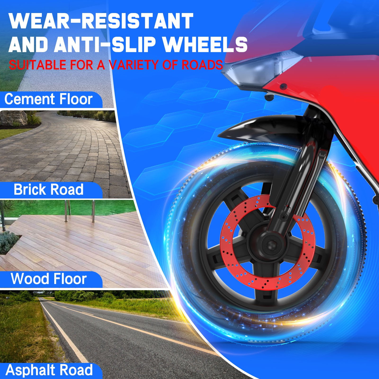 12V Motorcycle for Kids, Electric Motorcycle with 3 Wheels&Music ,Ride on Toys for Boy Girl - Image 6