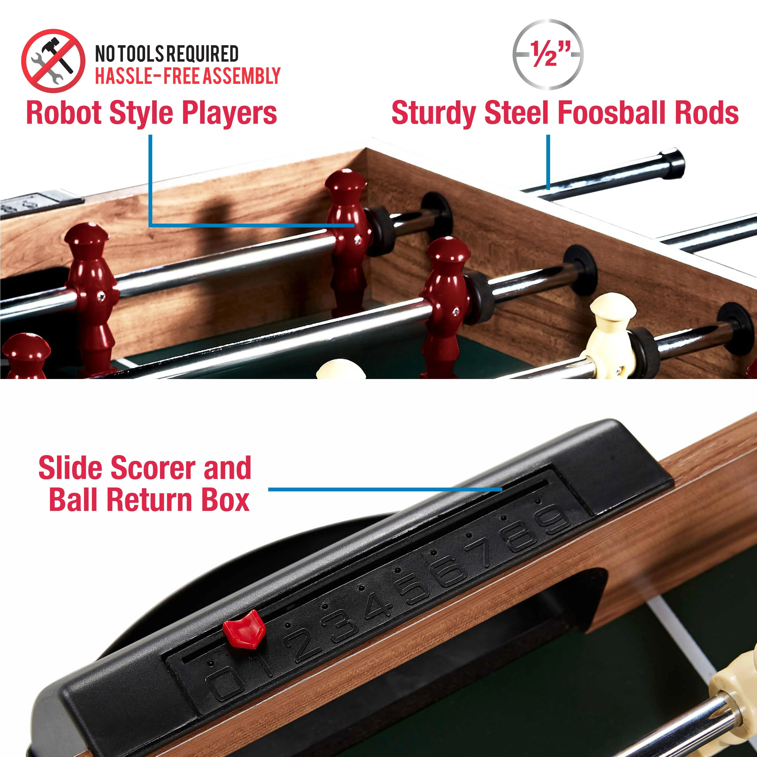 5-in- 1 Combo Game, Pool Table , Hockey, Foosball, Table Tennis, Basketball by MD Sports - Image 8