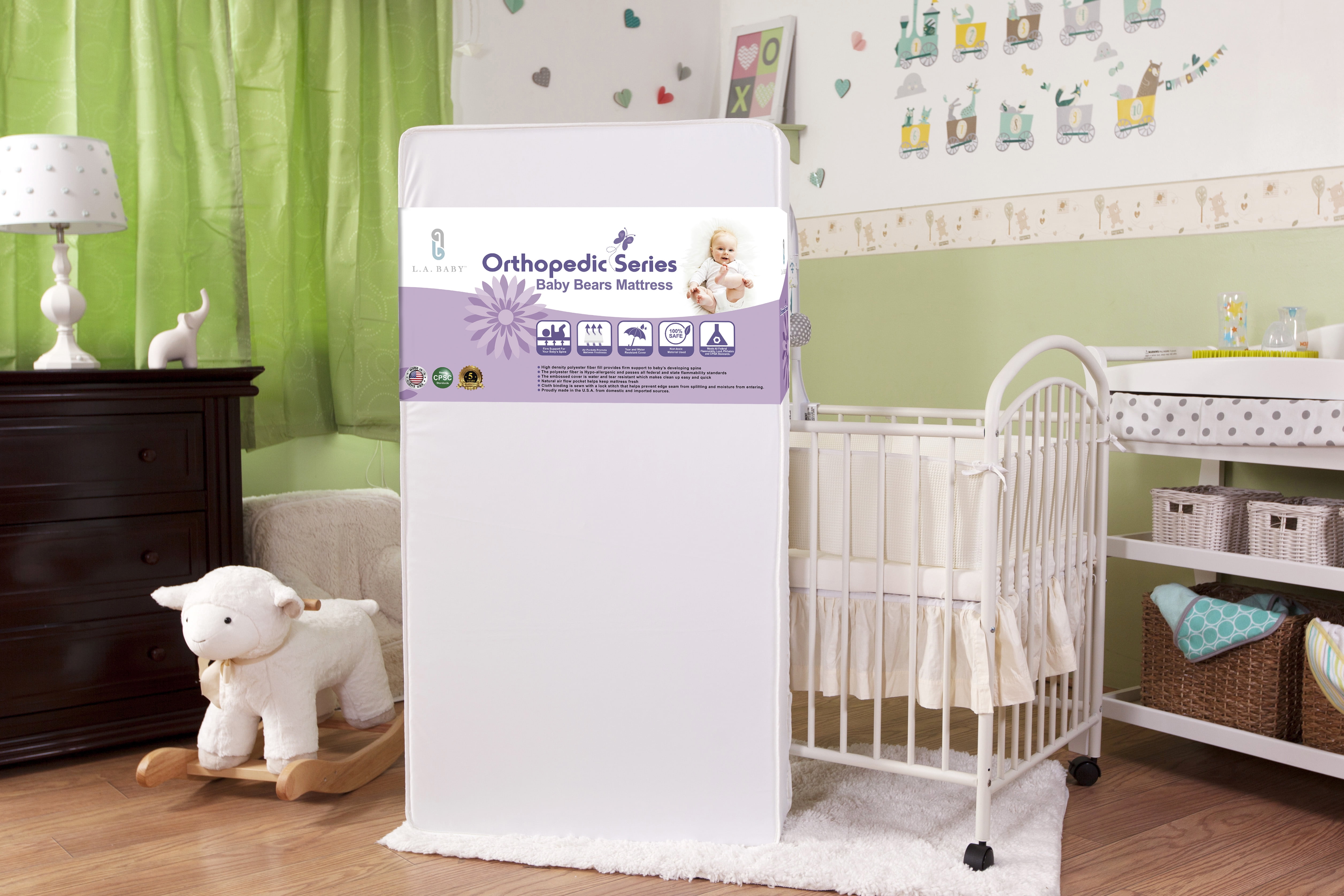 2-Stage Standard Crib/Toddler Waterproof Mattress with Natural Coconut Fiber Layer - Image 4