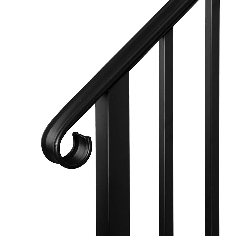 Zimtown Handrail for Stairs Fits 2 or 3 Steps Outdoor Stair Railing Picket Black Wrought Iron Handrail - Image 3