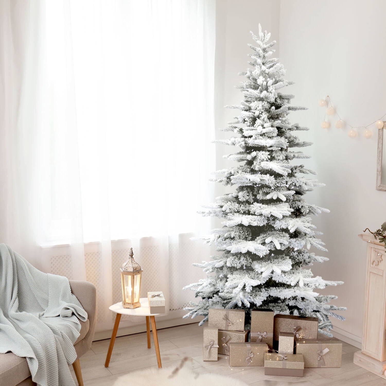 Fraser Hill Farm 6.5-Ft. Flocked Pine Valley Christmas Tree, FFPV065-0SN - Image 10