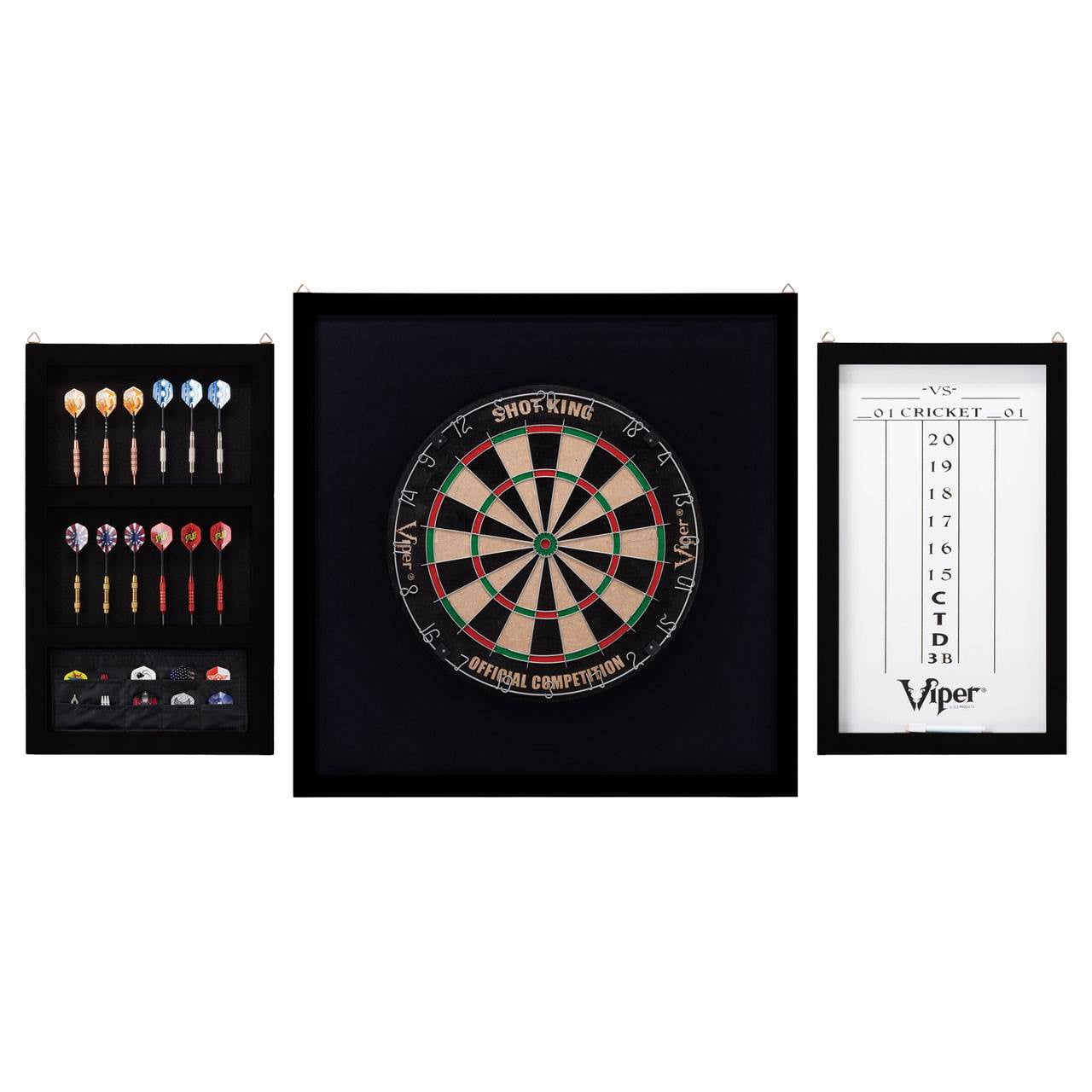 Viper Championship Wood Framed Hanging Dartboard Backboard Set, Mahogany Finish - Image 3