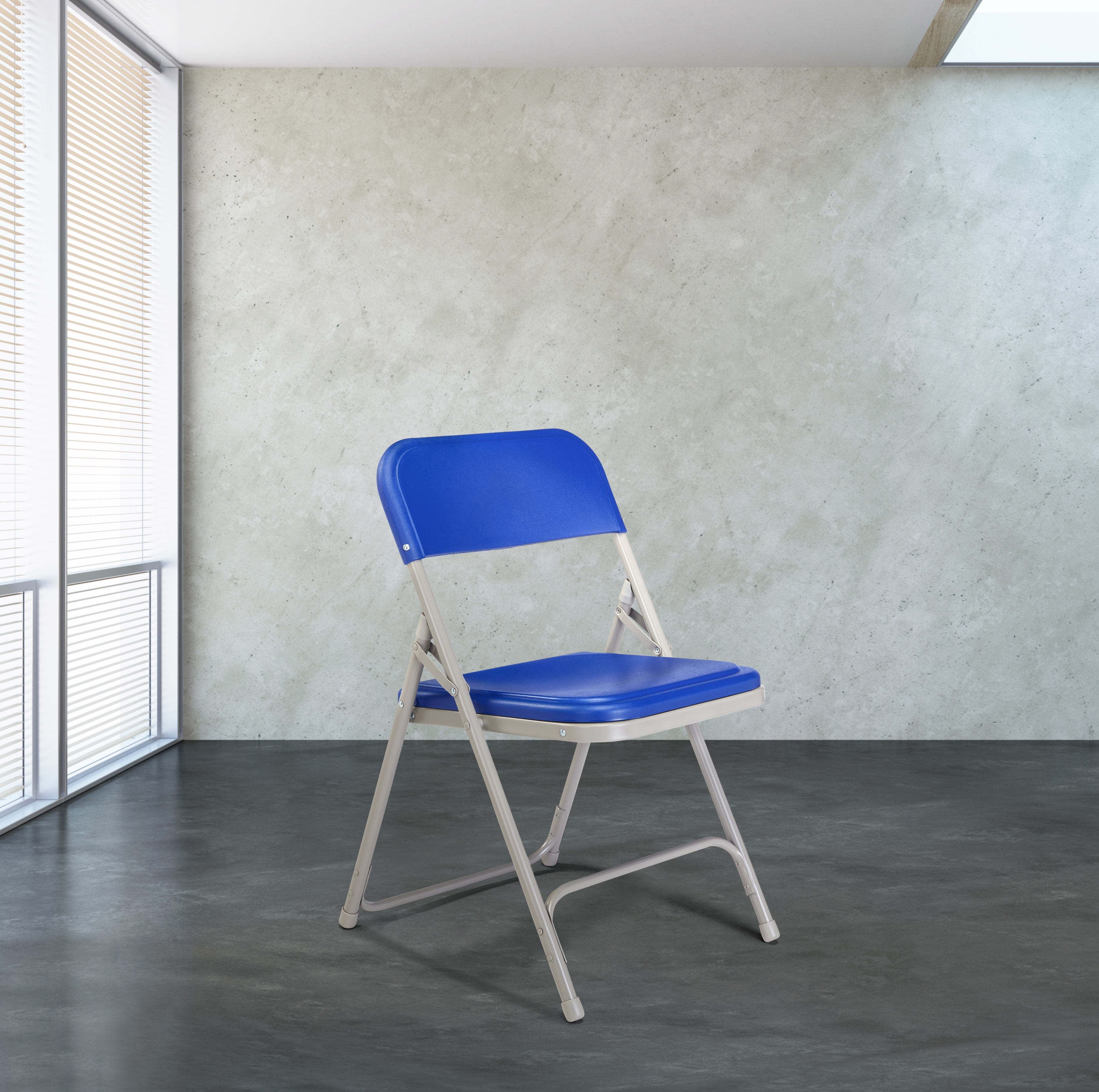 (Pack of 4) NPS 800 Series Premium Lightweight Plastic Folding Chair, Blue - Image 6