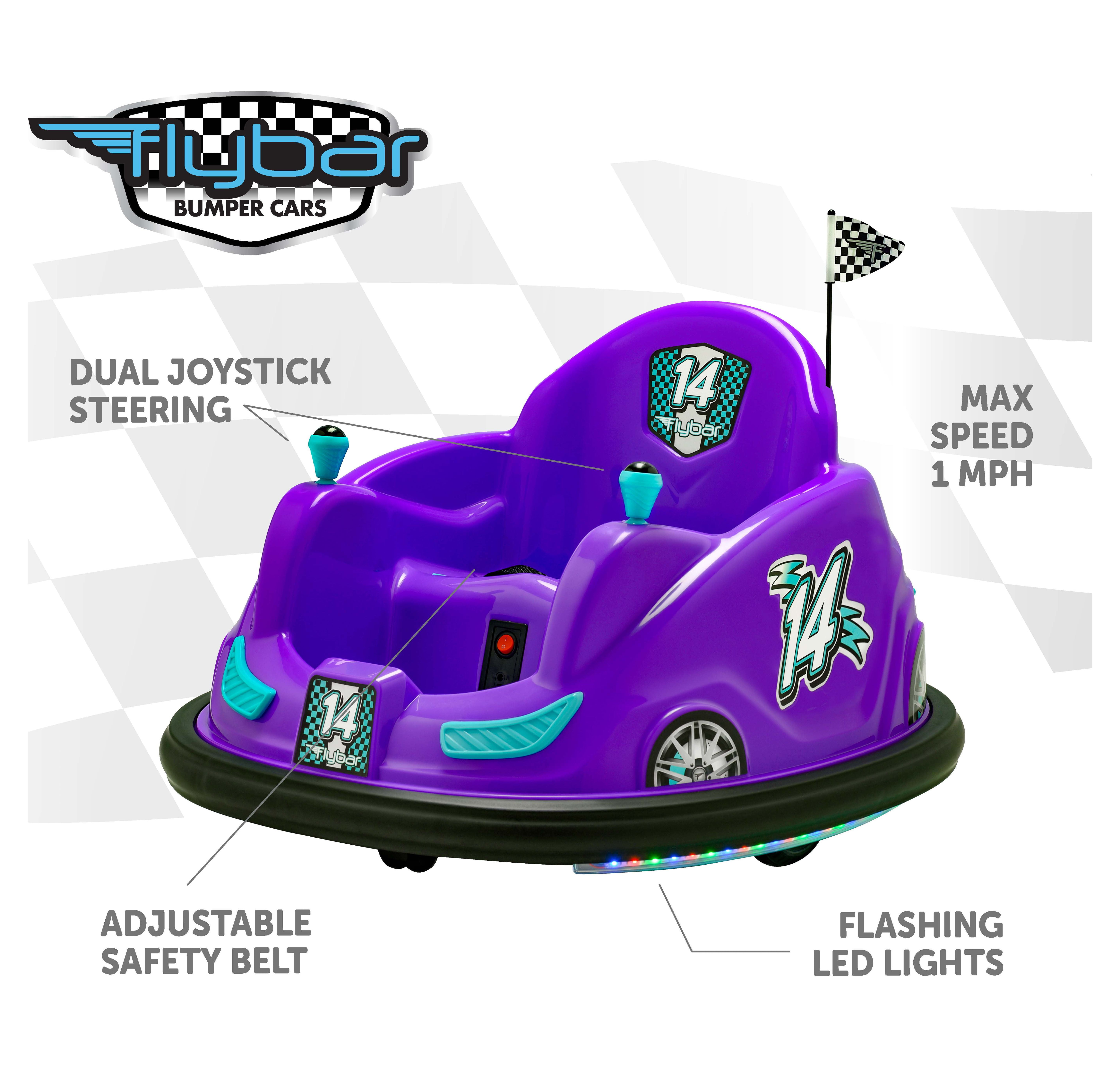 Flybar 6 Volts Bumper Car, Battery Powered Ride on, Fun LED Lights, Includes Charger, Ages 1.5 to 4 Years, Purple - Image 4