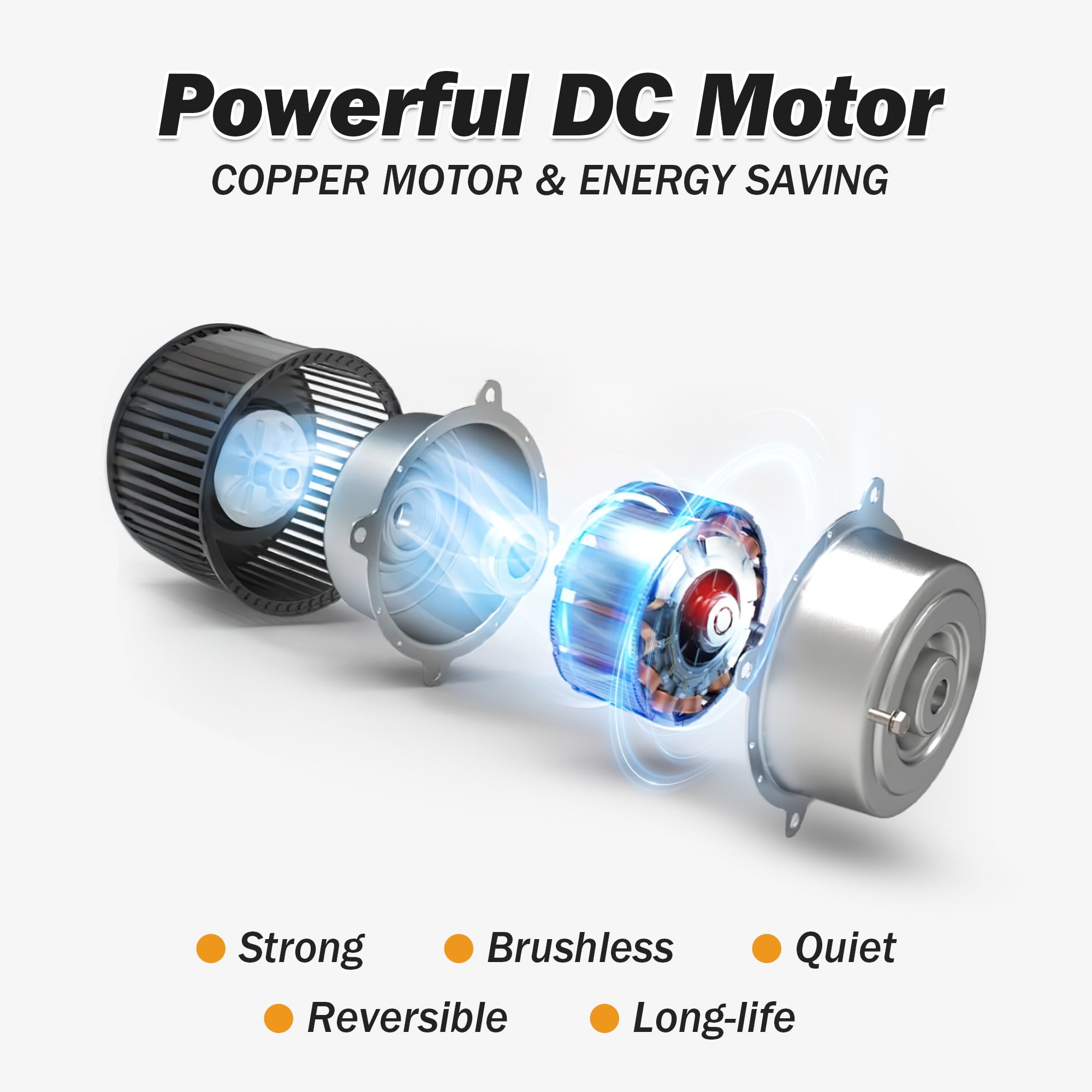 24" Low Profile Ceiling Fans with Lights, APP and Remote Control, 3 Color Dimmable, Reversible 6 Speeds, Timing Setting, Bladeless Flush Mount LED Ceiling Fan - Image 4