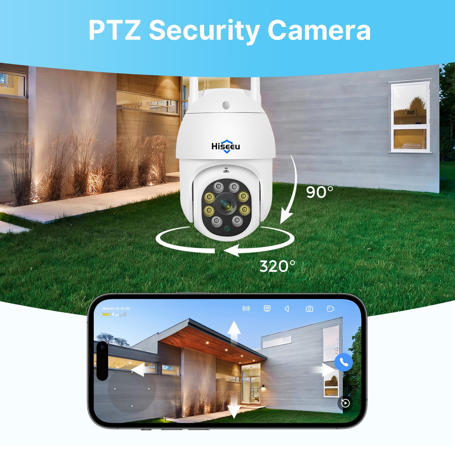 Hiseeu 5MP Security Camera System with 1TB Hard Drive, Outdoor Security Camera Wireless Wifi with Two-Way Audio,Human Detection, Home Security Cameras System - Image 4