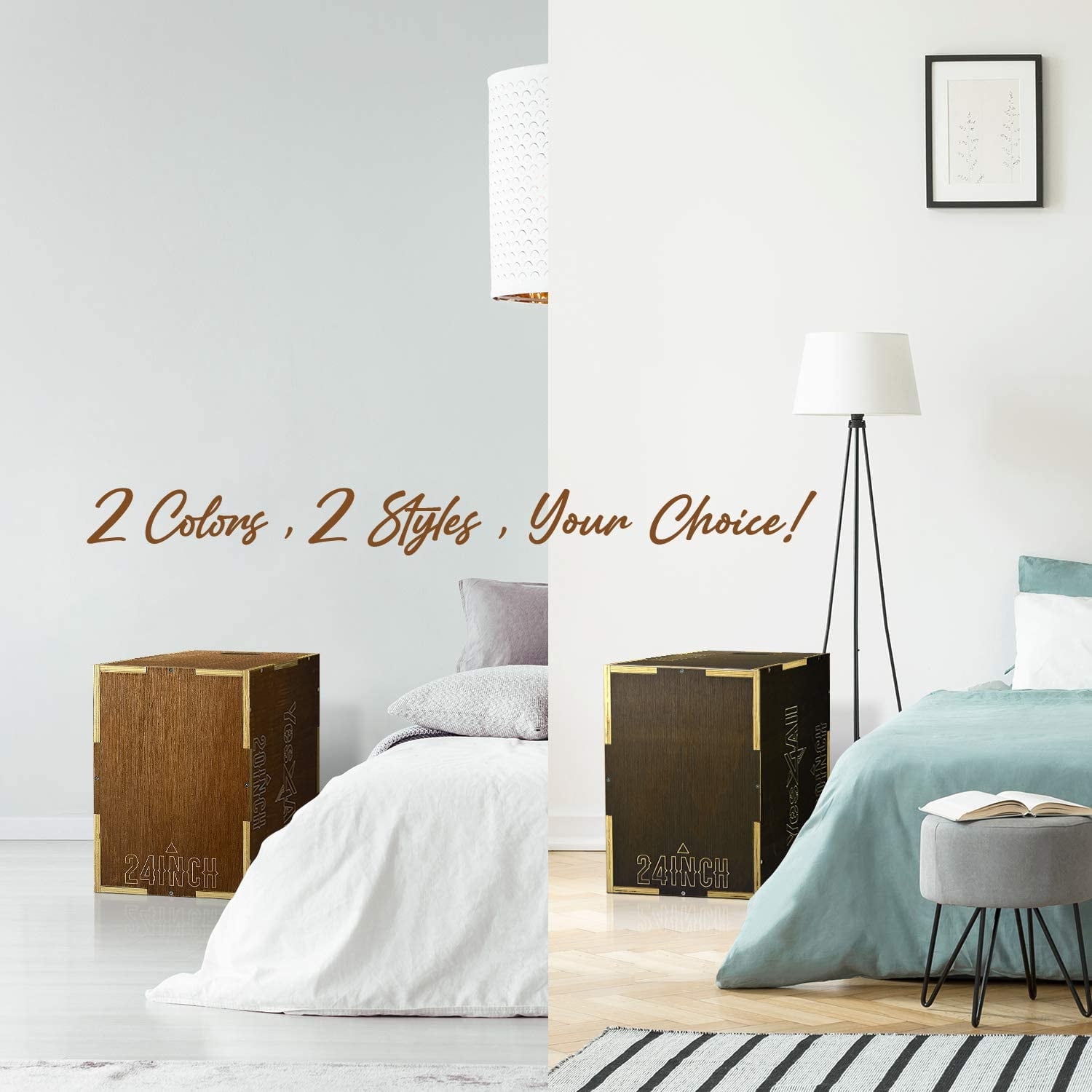 Yes4All Wooden Plyo Box for Crossfit, HIIT Workout - Vintage - Moss Brown - 24 x 20 x 16 - Image 4