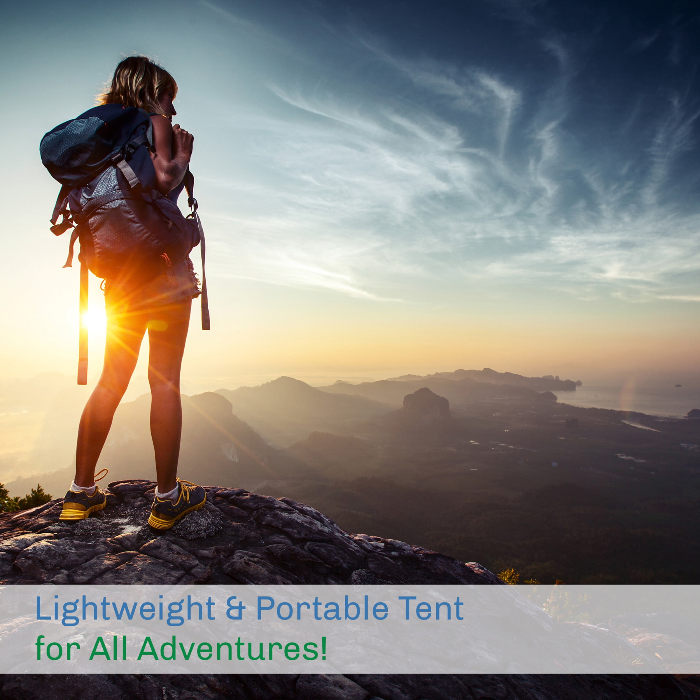 2-Person Camping Tent - Includes Rain Fly and Carrying Bag - by Wakeman Outdoors (Blue) - Image 8