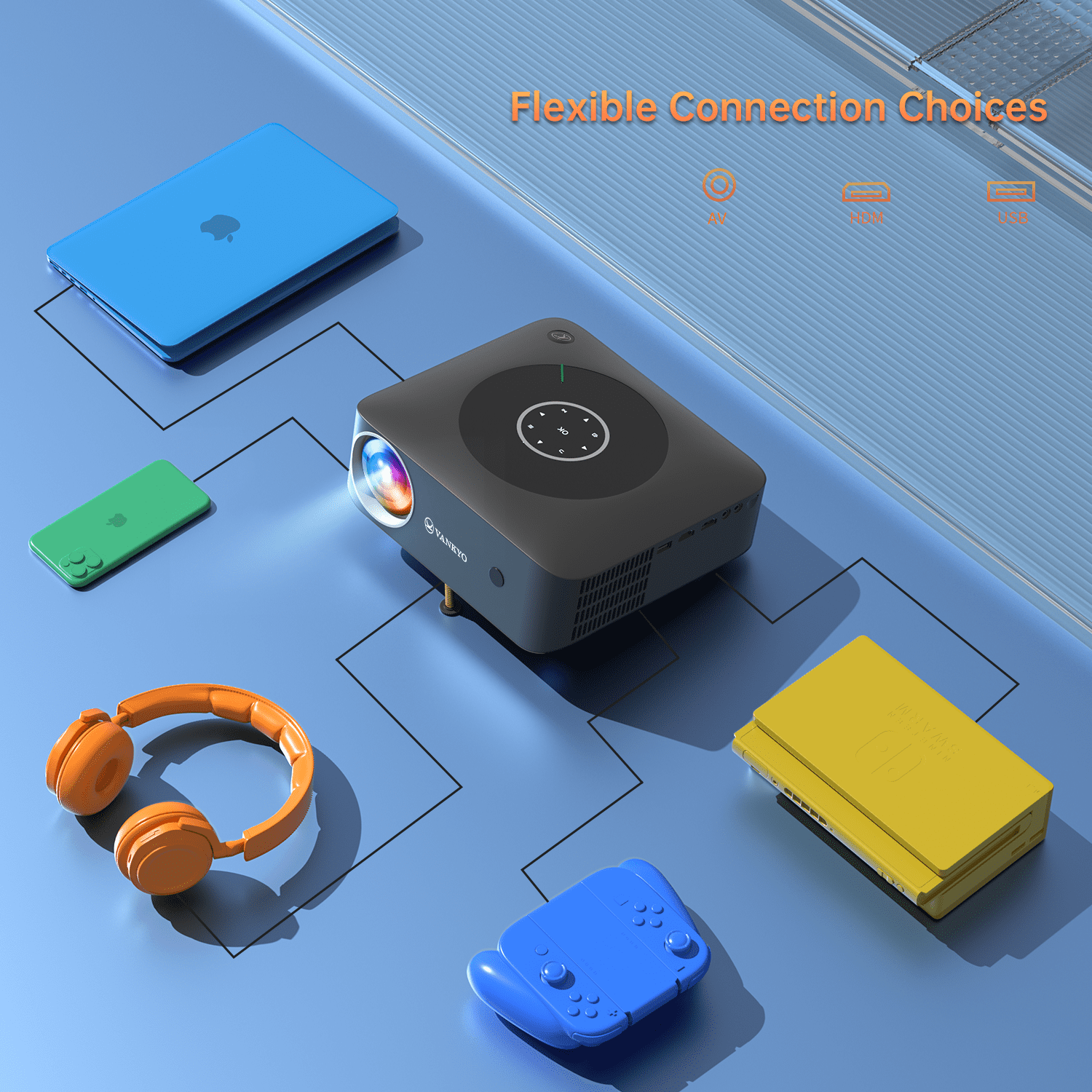 VANKYO Leisure Wifi 1080P Full HD LCD Mini Projector, Black - Image 8