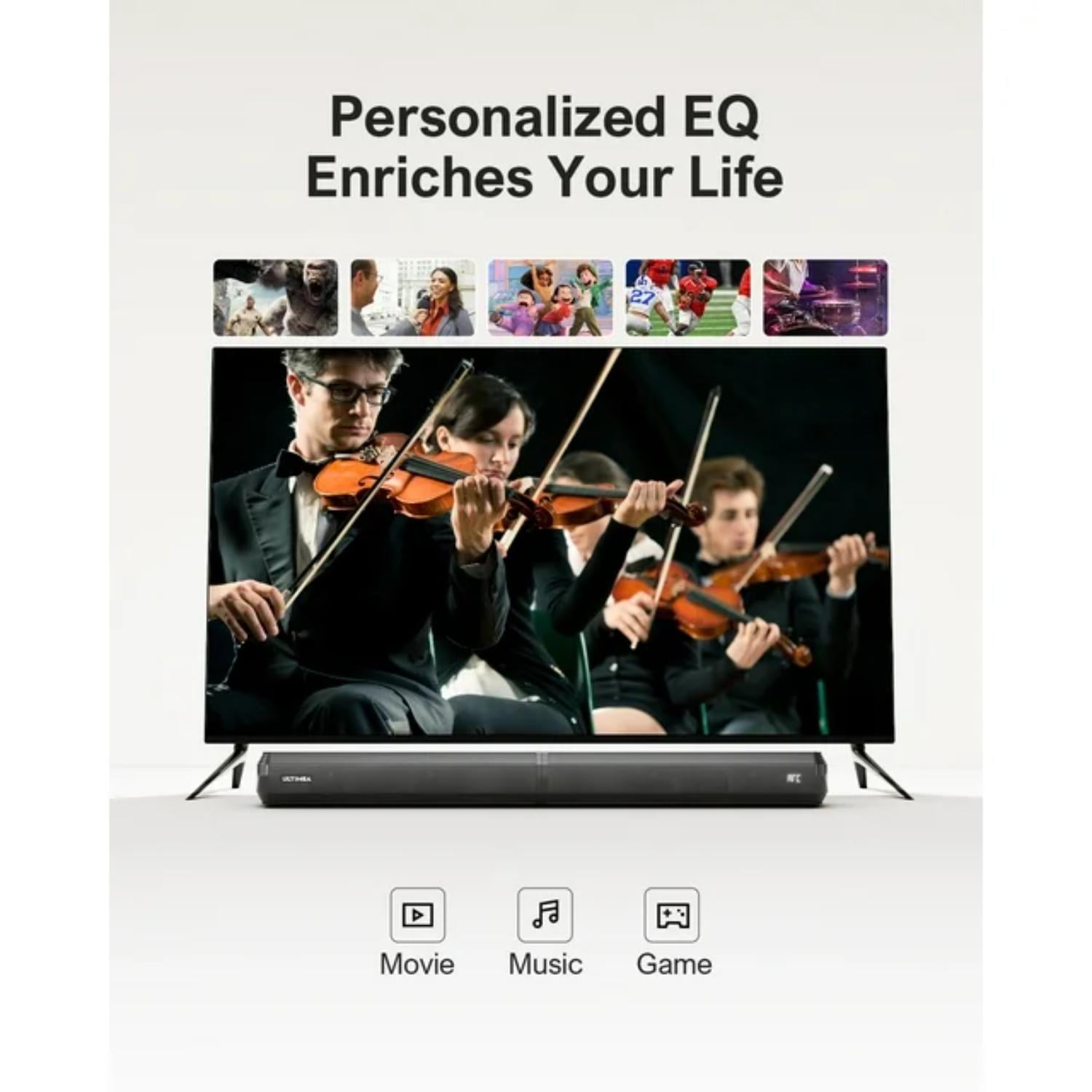 ULTIMEA 2.2ch Sound Bar for TV, Built-in Dual Subwoofer, 2 in 1 Separable Bluetooth 5.3 Soundbar , Bassmax Adjustable TV Surround Sound Bar, HDMI-ARC/Optical/Aux Home Theater Speakers, Wall Mount - Image 13