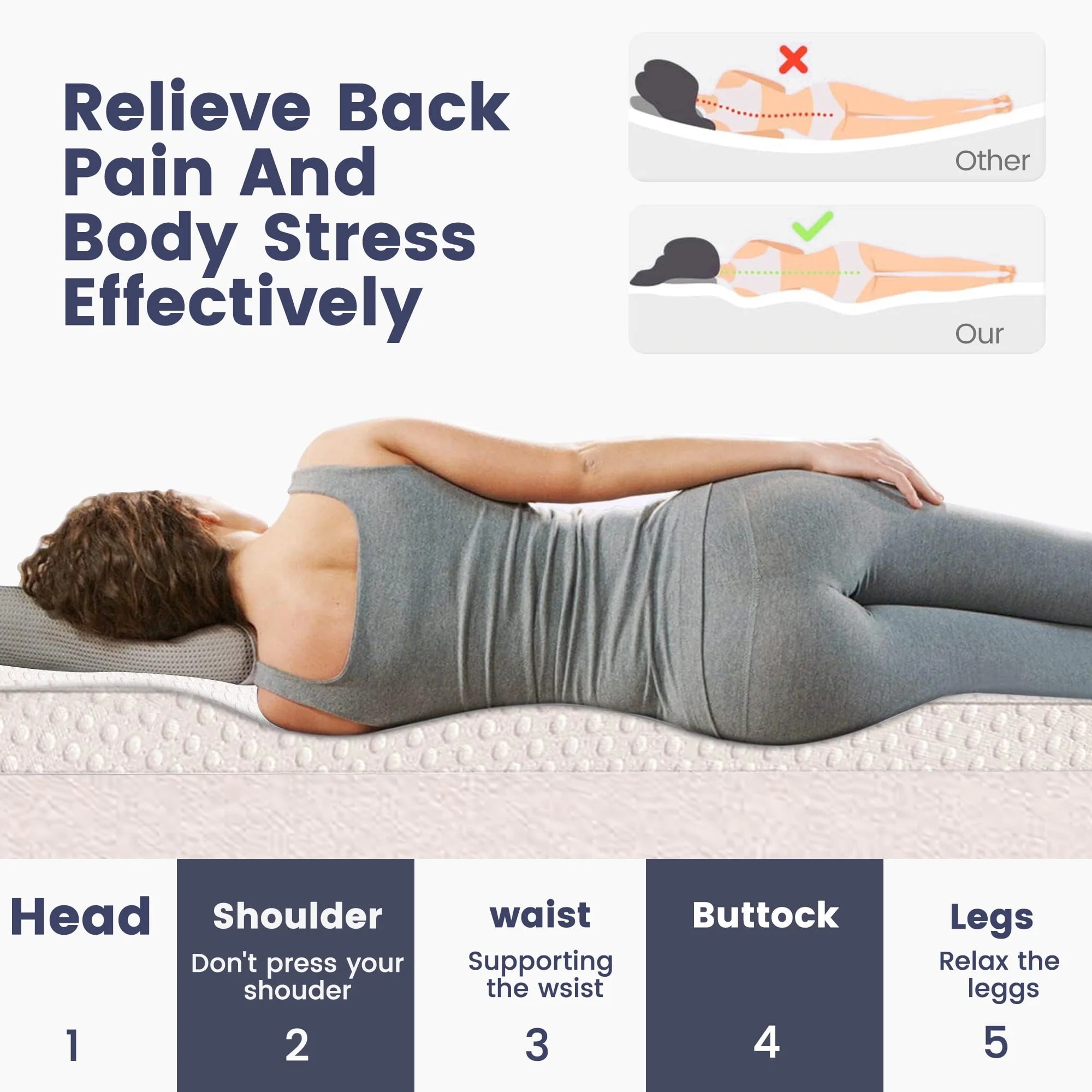 4-Inch Dual Layer Gel Memory Foam Mattress Queen Size, 2-Inch Cooling Gel Memory Foam Plus 2-Inch 100% 400TC Ultra Thick Soft Mattress Pillow Cover, Cool Comfort, Breathable Pressure Reduction - Image 4