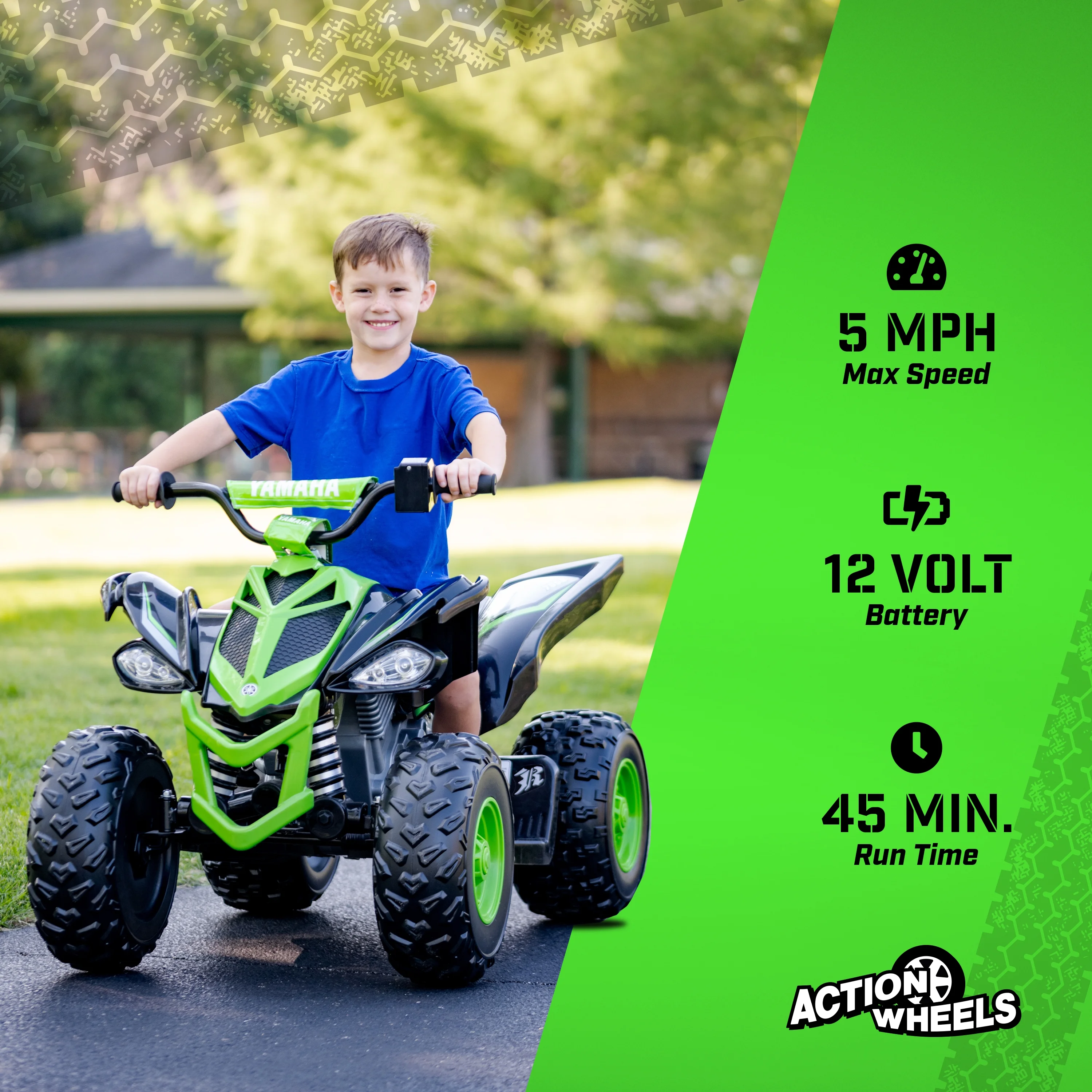 Yamaha Raptor 12V ATV Ride-on, Ages 3+, Speeds Up to 5 MPH, Includes Battery and Charger - Image 8