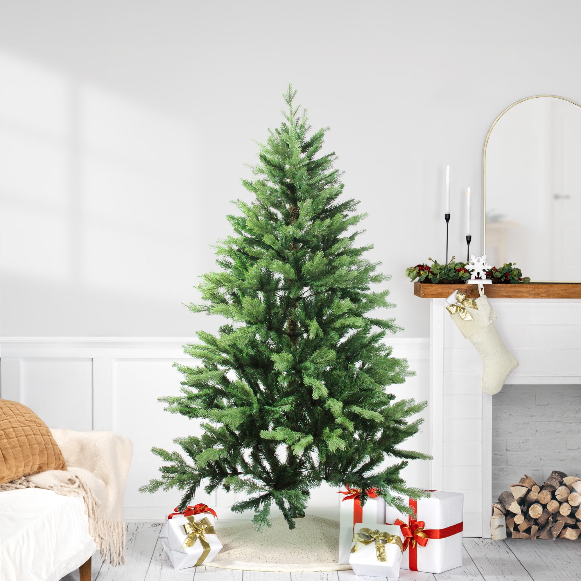 Northlight Real Touch™️ Mixed Eden Pine Artificial Christmas Tree - Unlit - 6' - Image 4