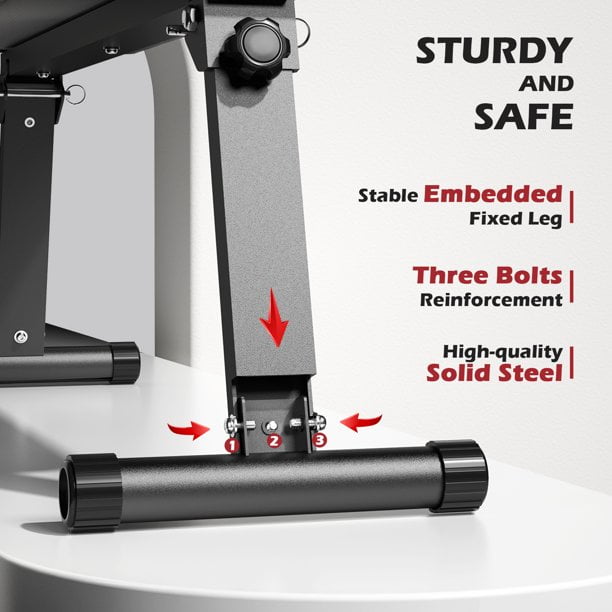 FLYBIRD 600LBS Folding Flat Bench, Sturdy Lightweight and Space-saving Bench Press Flat Weight Bench, Easy to Assemble - Image 7