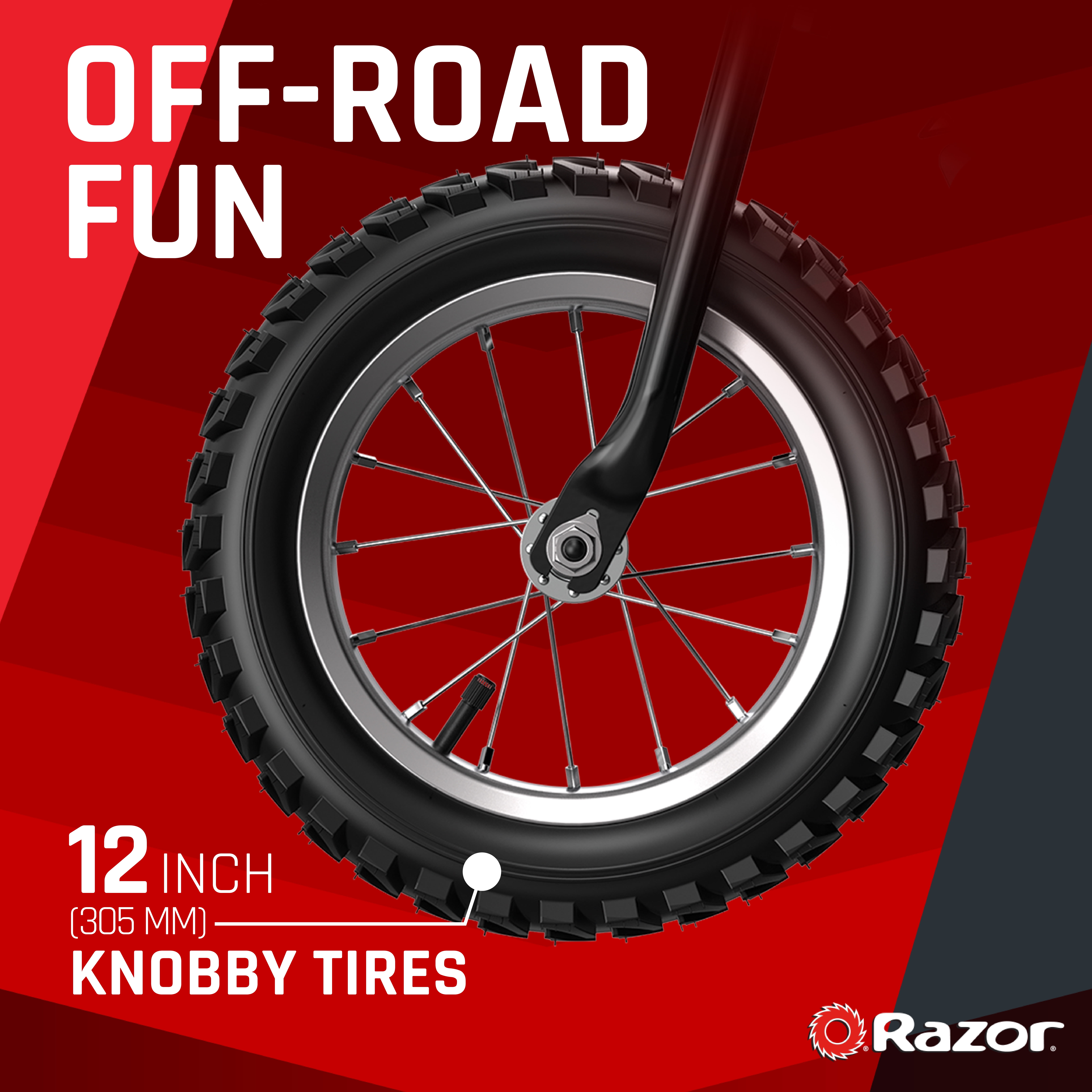 Razor Dirt Rocket MX125 Electric-Powered Dirt Bike - Black with Decal Included, for Child 5+ - Image 8