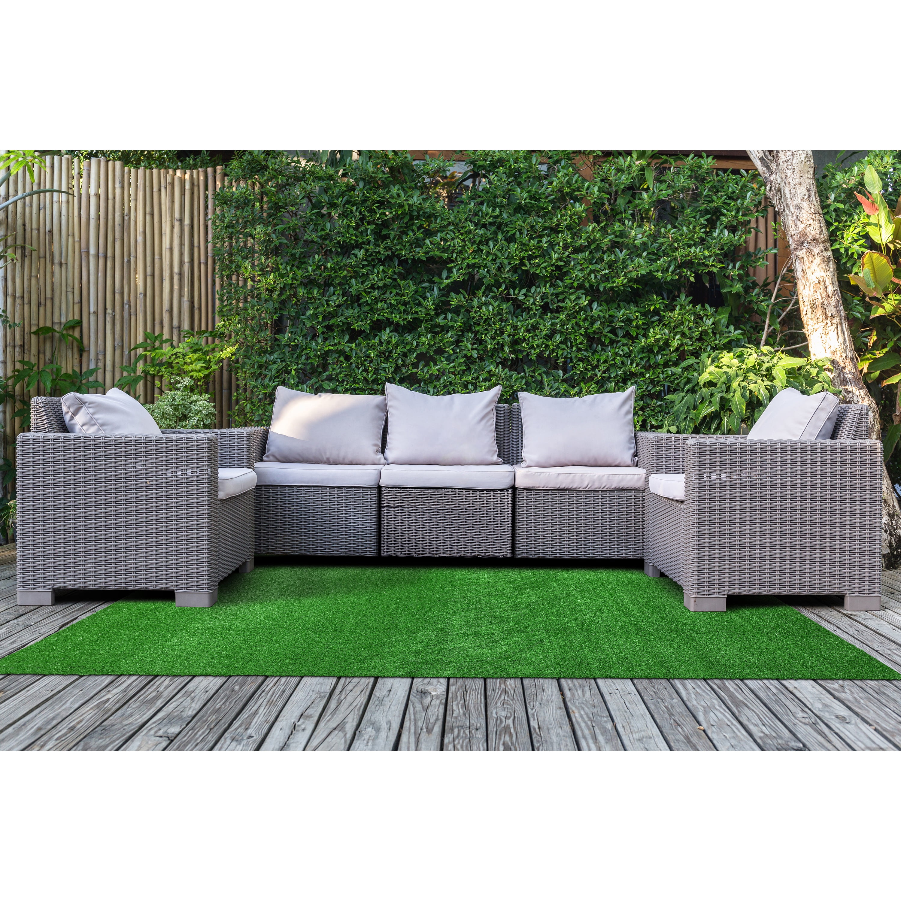 Garland Rug Artificial Grass Green Indoor/Outdoor Area Rug, 8' x 12' - Image 2