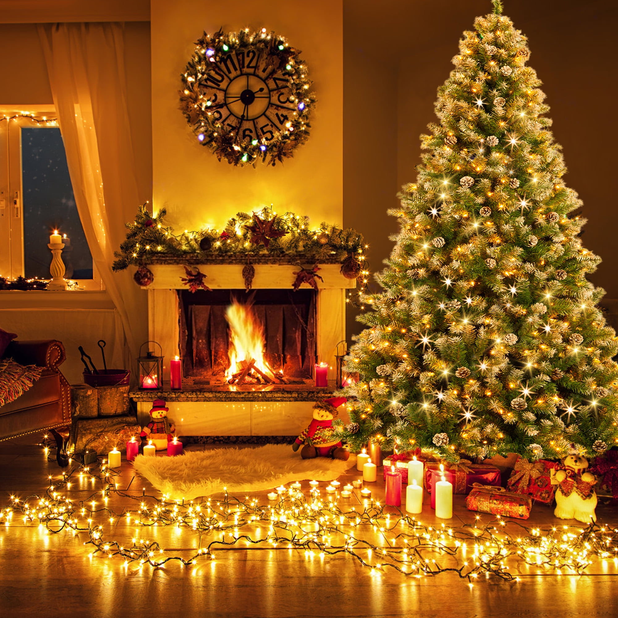 Yexmas 6ft Pre-Lit Christmas Tree, 8 Modes LED Lights, Artificial Xmas Tree with Large Storage Bag - Image 5