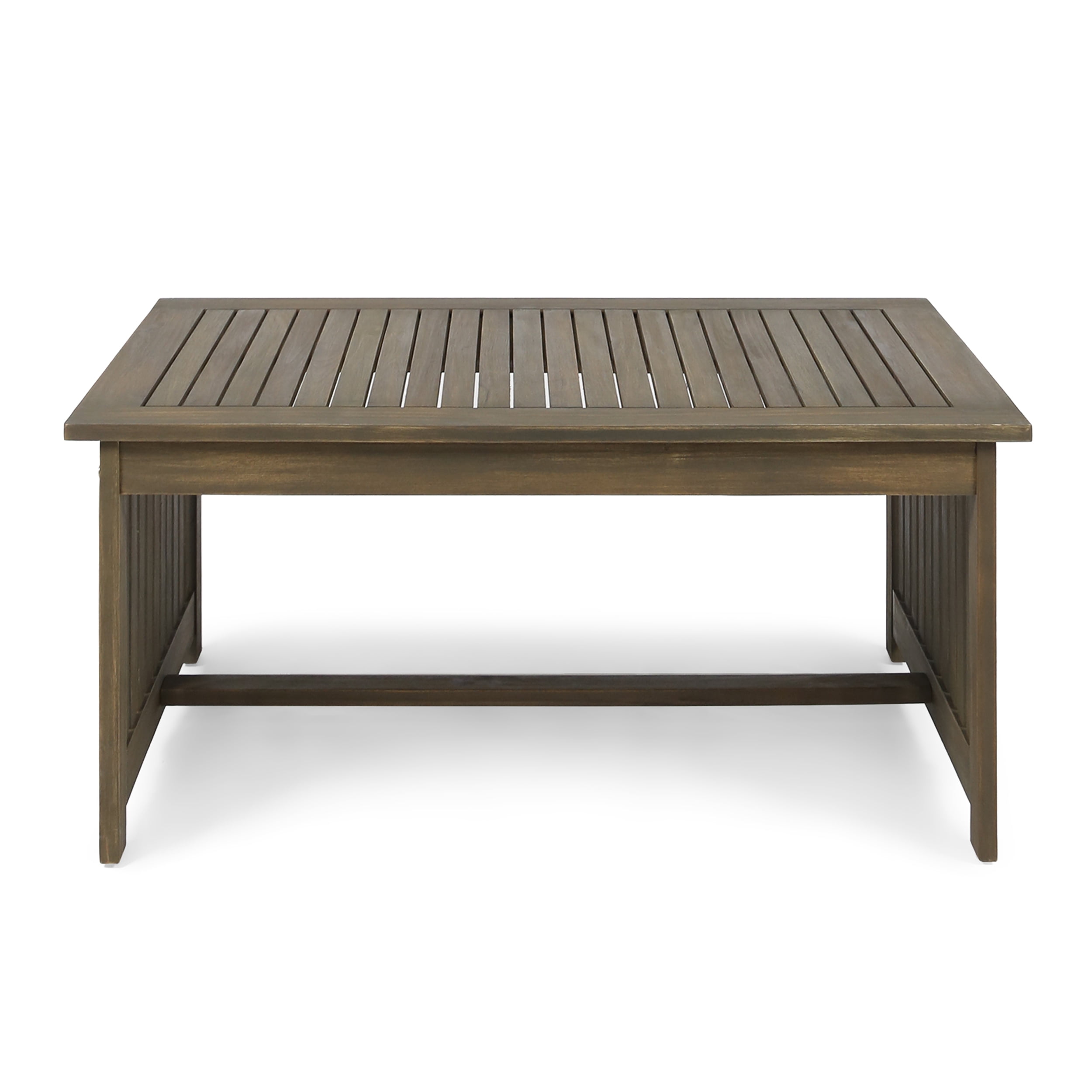 Brendon Outdoor Acacia Wood Coffee Table, Gray - Image 2