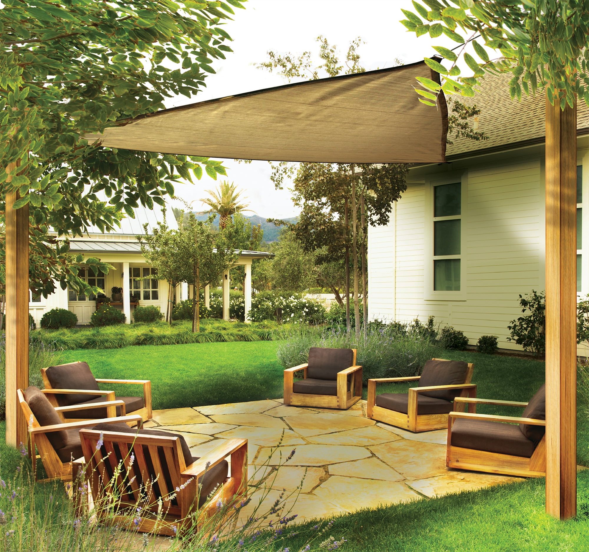 ShadeLogic Sun Shade Sail Heavy Weight 12 Foot Triangle - Sand - Image 5