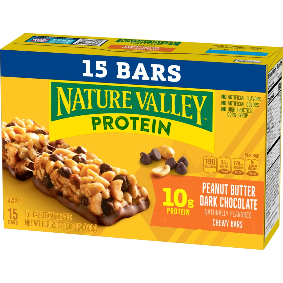(6 pack) Nature Valley Protein Chewy Snack Bars, Peanut Butter Dark Chocolate, 15 Bars, 21.3 oz - Image 11