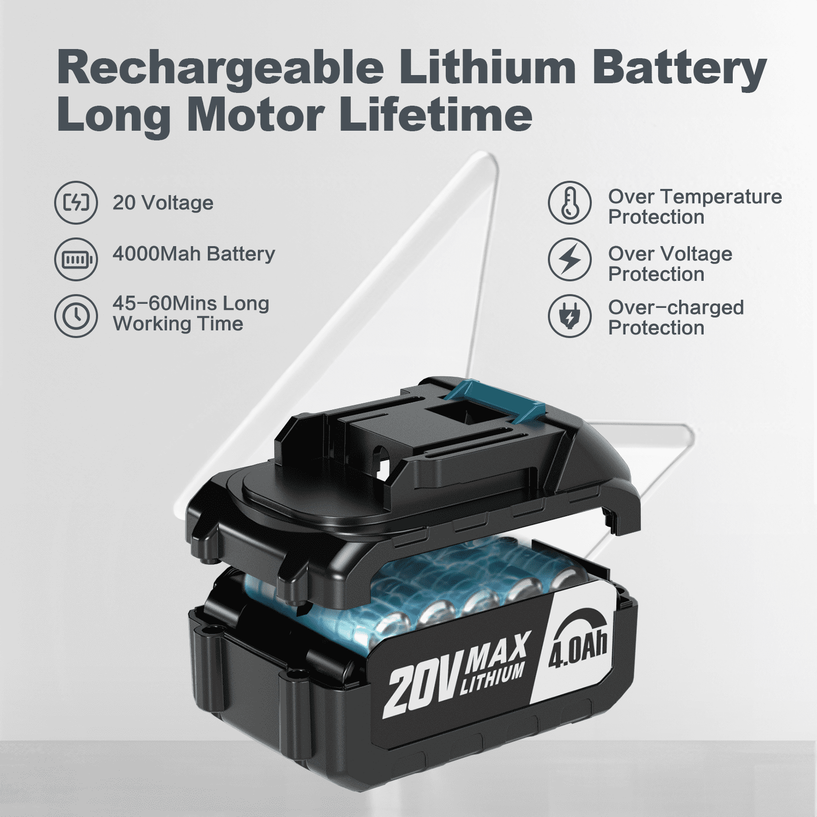 12-Inch Cordless Chainsaw | Electric Brushless Handheld 20V Battery Powered for Wood & Tree Trimming - Image 7