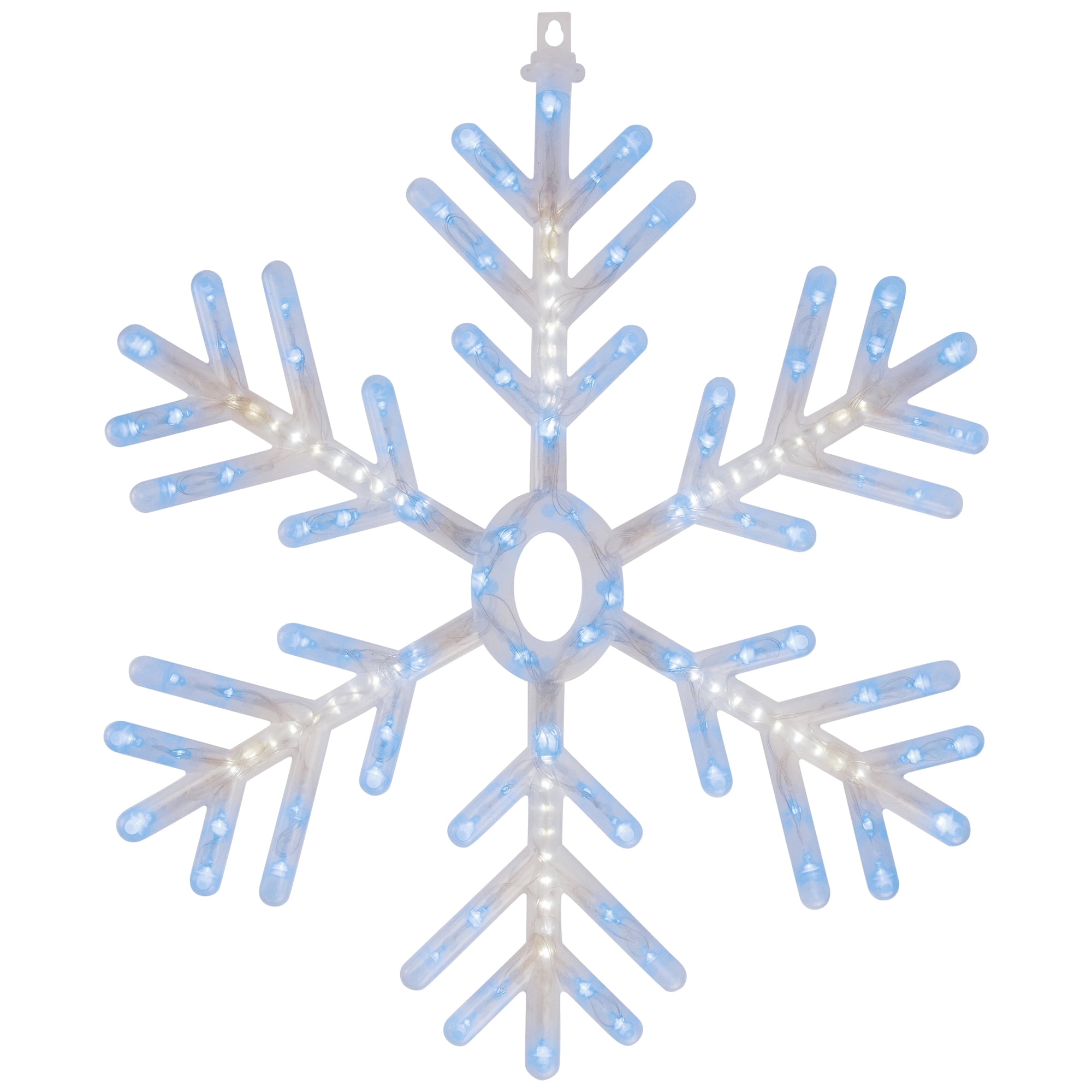 Northlight LED Lighted Snowflake Christmas Window Silhouette - 24.5" - Pure White and Blue - Image 4