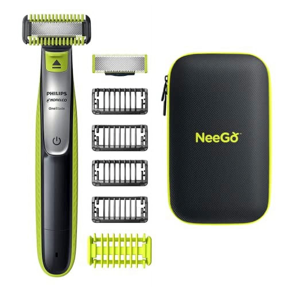 Philips Norelco Oneblade Hybrid Electric Beard Trimmer and Shaver Kit, Electric Razor for Men + NeeGo Case for Philips Norelco One Blade - Image 8