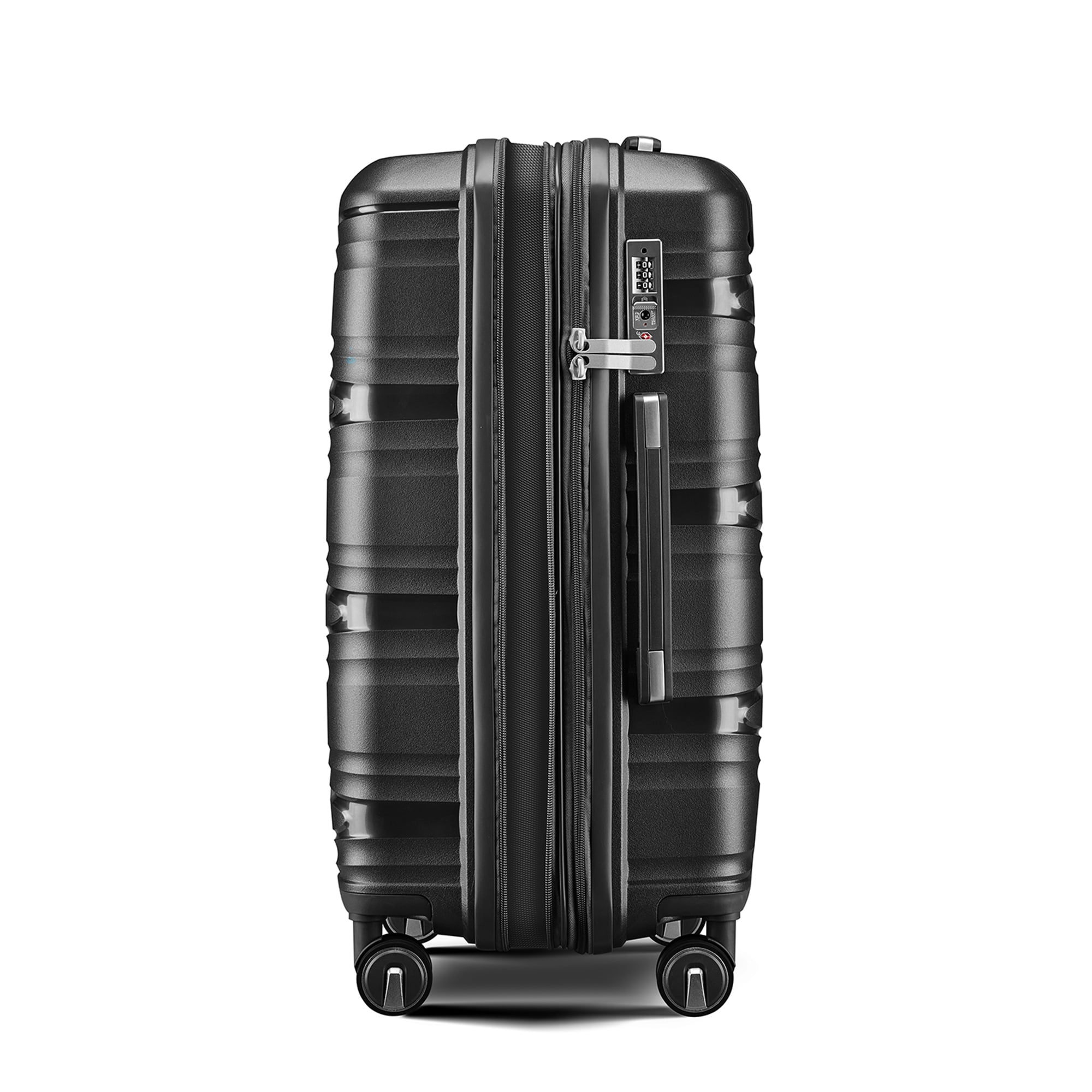 Aukfa Expandable Hardside 4-Piece Luggage Travel Set, Durable Suitcase, Double Wheels, Black - Image 3