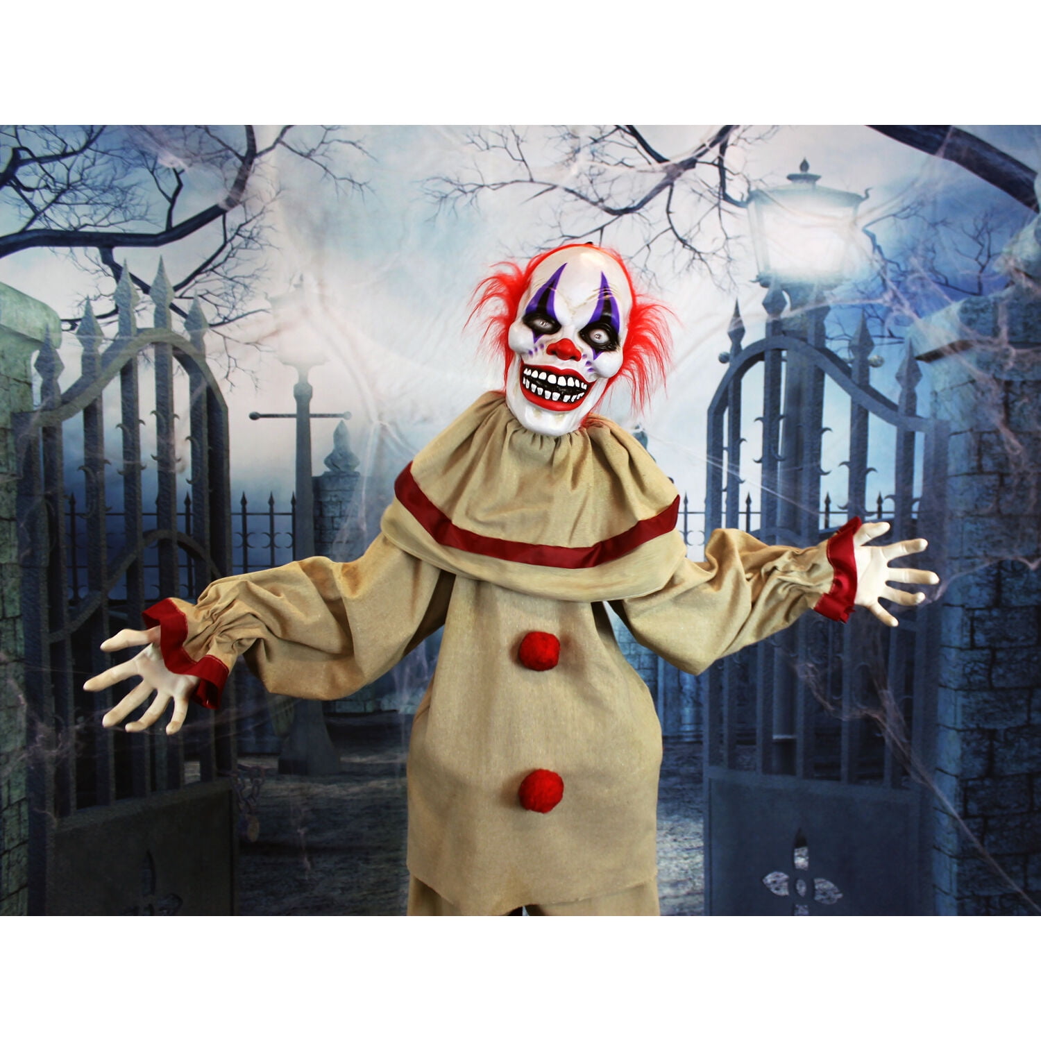 Haunted Hill Farm 5-Ft. Animatronic Clown, Indoor/Outdoor Halloween Decoration, HHCLOWN-4FLSA - Image 6