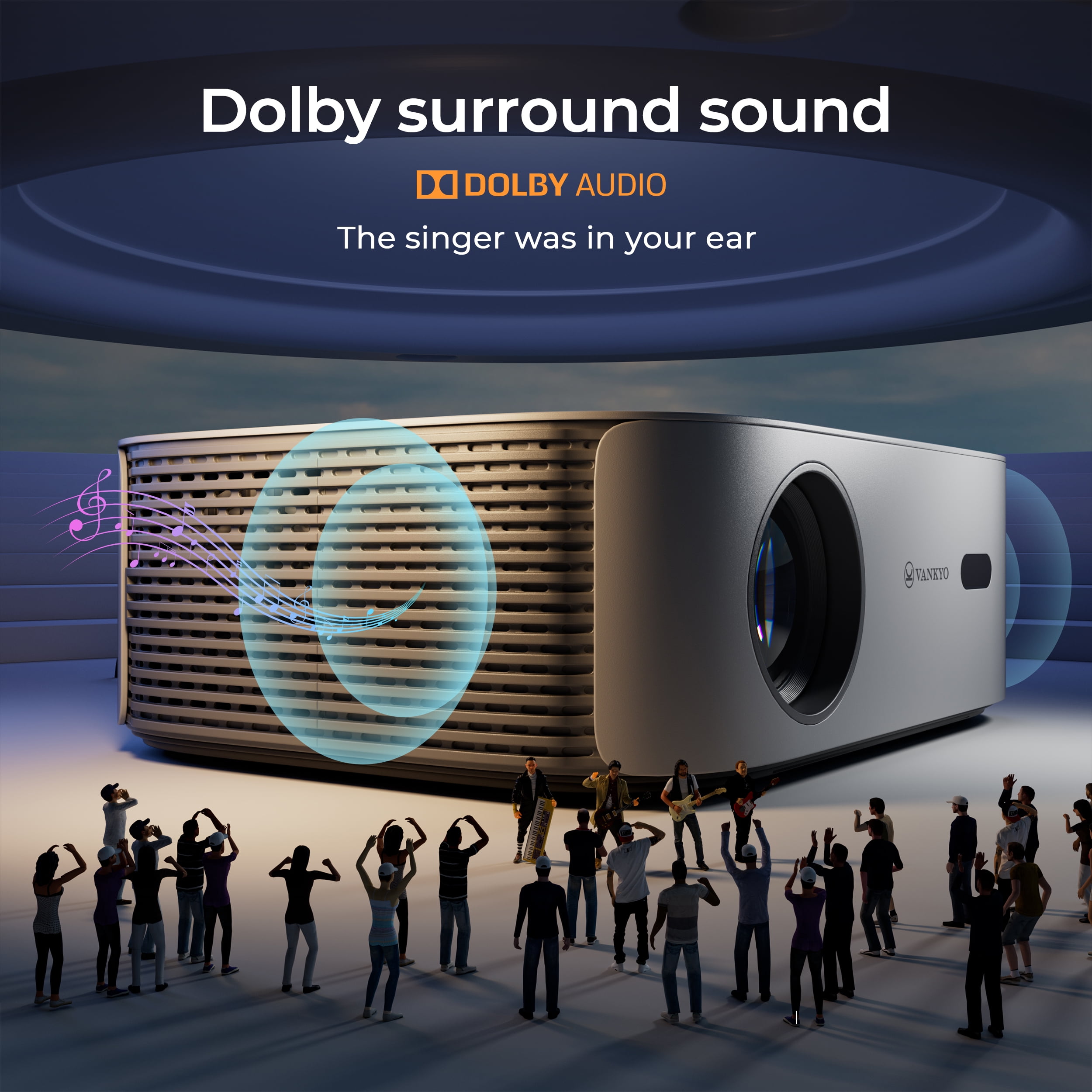 VANKYO Performance V700W 5G WiFi Bluetooth Projector, Native 1080P Video Projector with 224" Projection Size, Full HD 4K Supported Movie Projector, Compatible with TV Stick, HDMI, USB, iOS & Android - Image 3