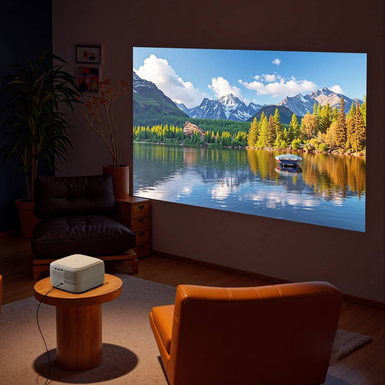 ULTIMEA Mini Projector, 300 ANSI Lumens, 5G WiFi & Bluetooth, 1080P Home Theater, Electric Focus, 150" Display, Portable Home Theater with Built-in Speakers, HDMI/USB/AV Compatible, Apollo P10 - Image 3