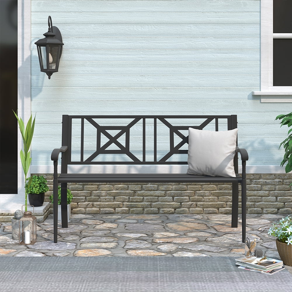 Abble Steel Garden Bench - Image 5