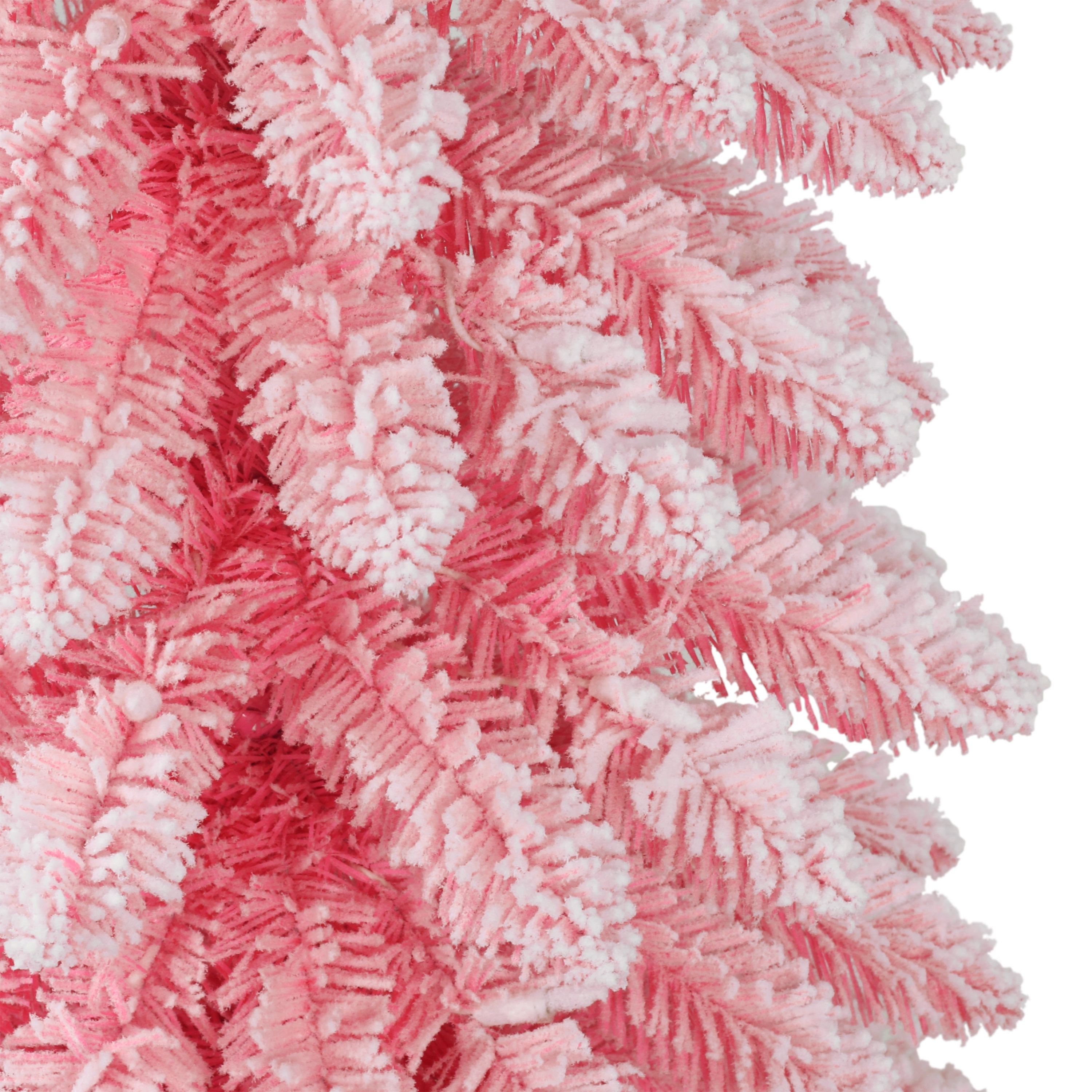 6 ft Pre-Lit Flocked Pink Artificial Alpine Pencil Tree - Image 5