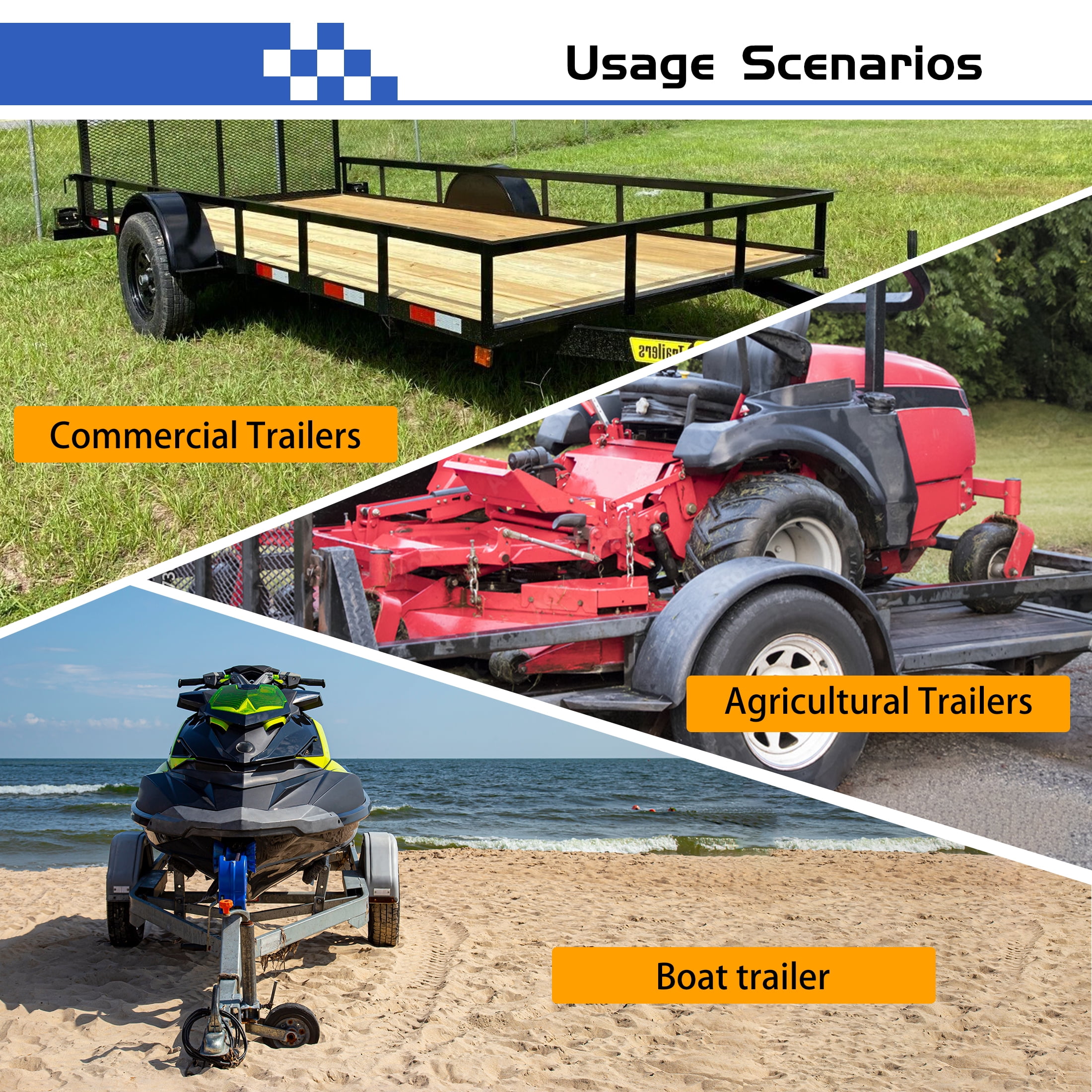 Hi-Run 2 Set H180 ST225/75D15 8PR 113L Trailer Tire & 15X6 6 Lug on 5.5" PCD Wheel Assembly Fits 225/75/15, 225 75 15 - Image 2