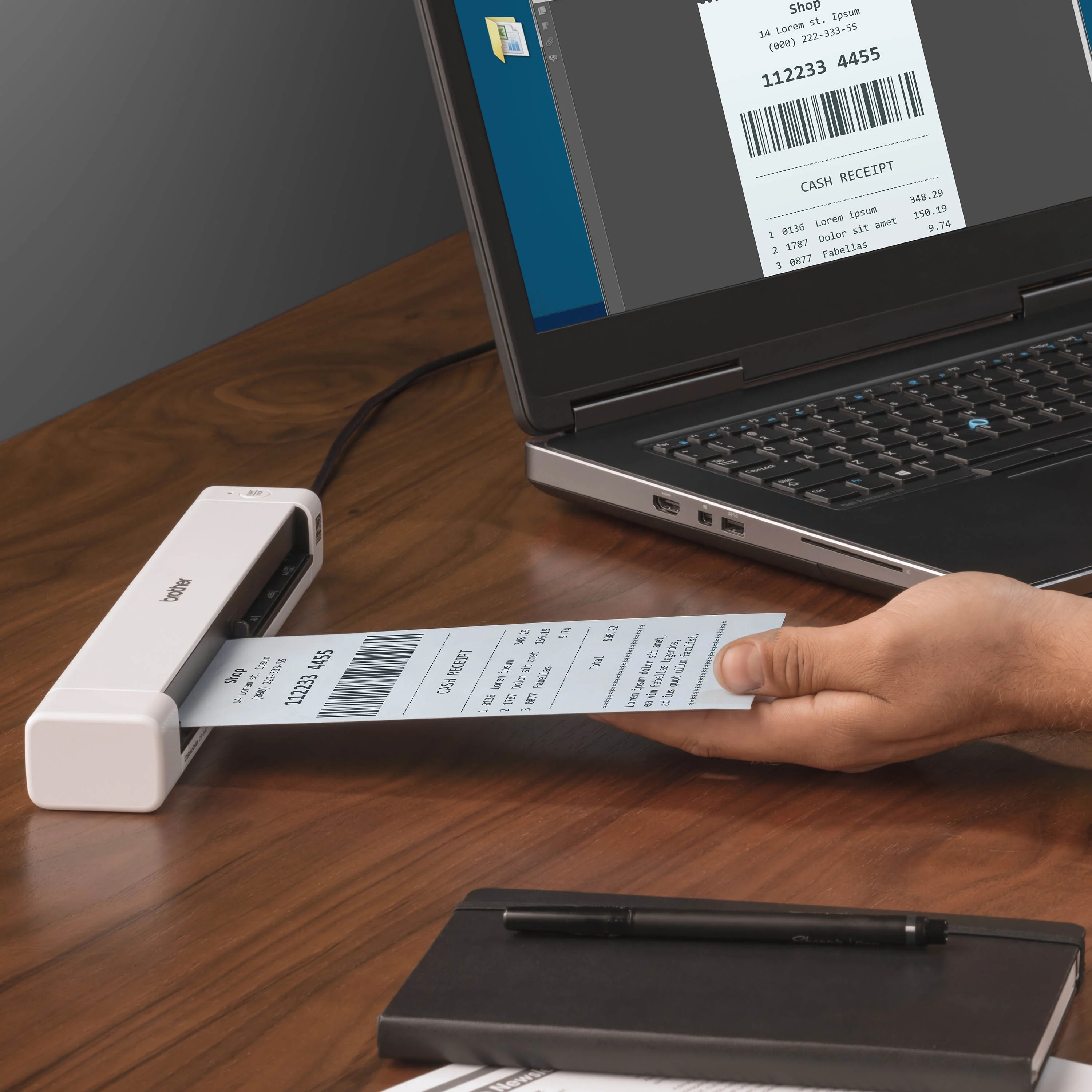 Brother Portable DS-635 Monochrome/Color Compact Mobile Document Scanner - Image 3