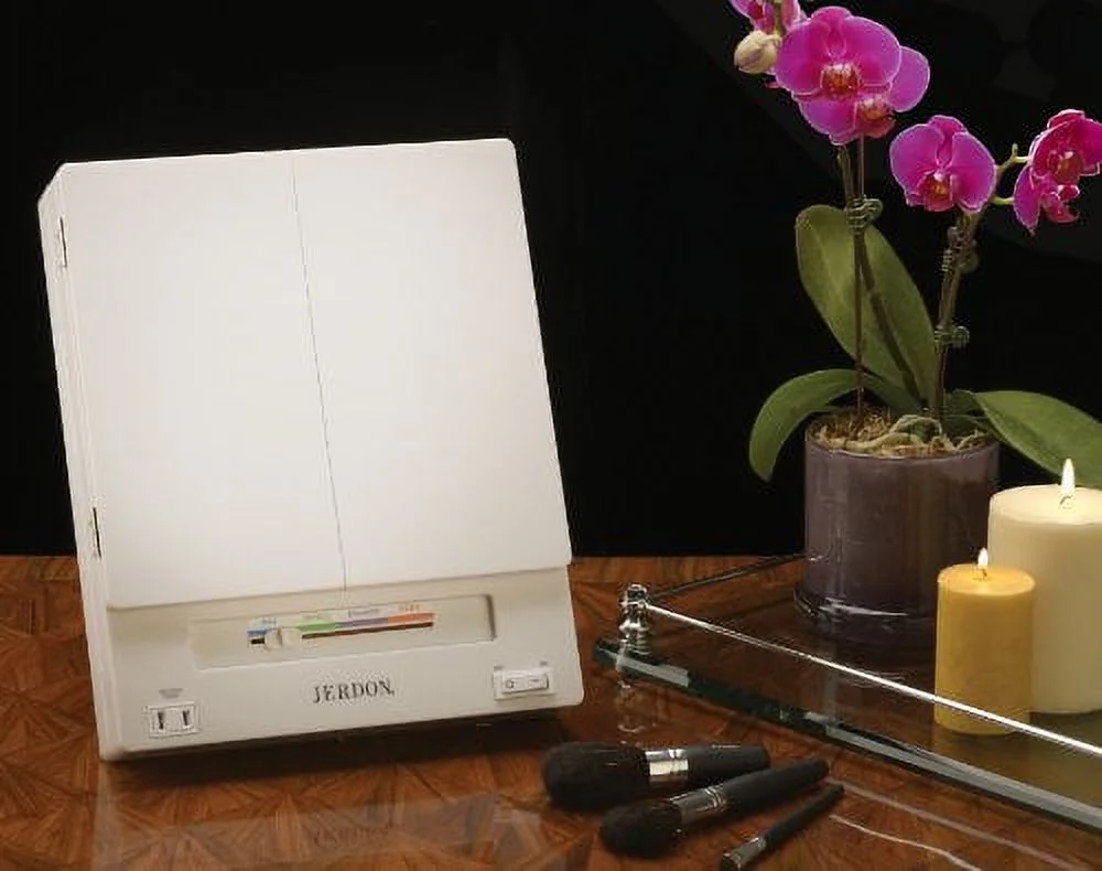 Jerdon Tri-Fold Makeup Mirror with Variable Light Settings, 5X- 1X Magnification, White-Model JGL9W - Image 3