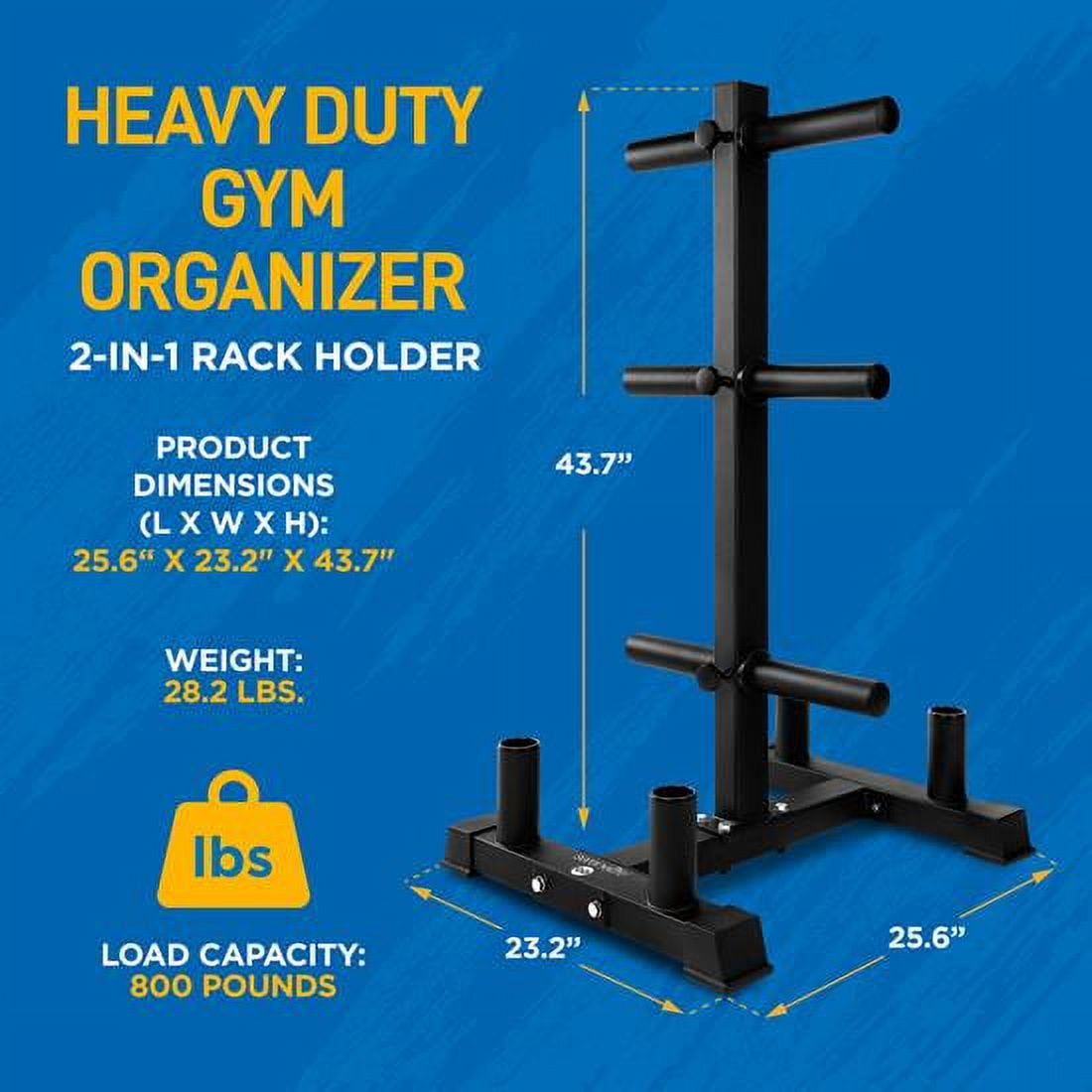 SereneLife Olympic Weight Plate Rack Steel - 800 Pounds Capacity, Heavy Duty Gym Organizer - Image 7