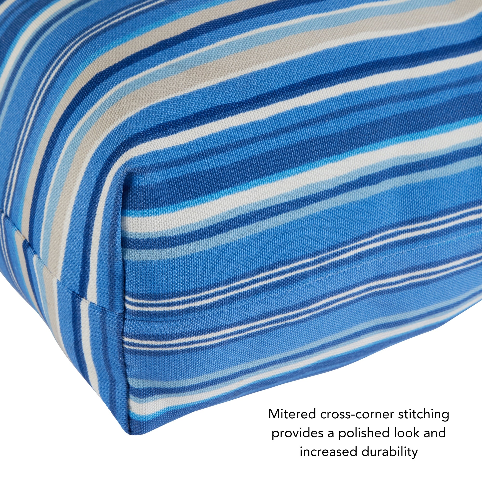 Sapphire Stripe 44 x 22 in. Outdoor High Back Chair Cushion (2-Pack) by Greendale Home Fashions - Image 7