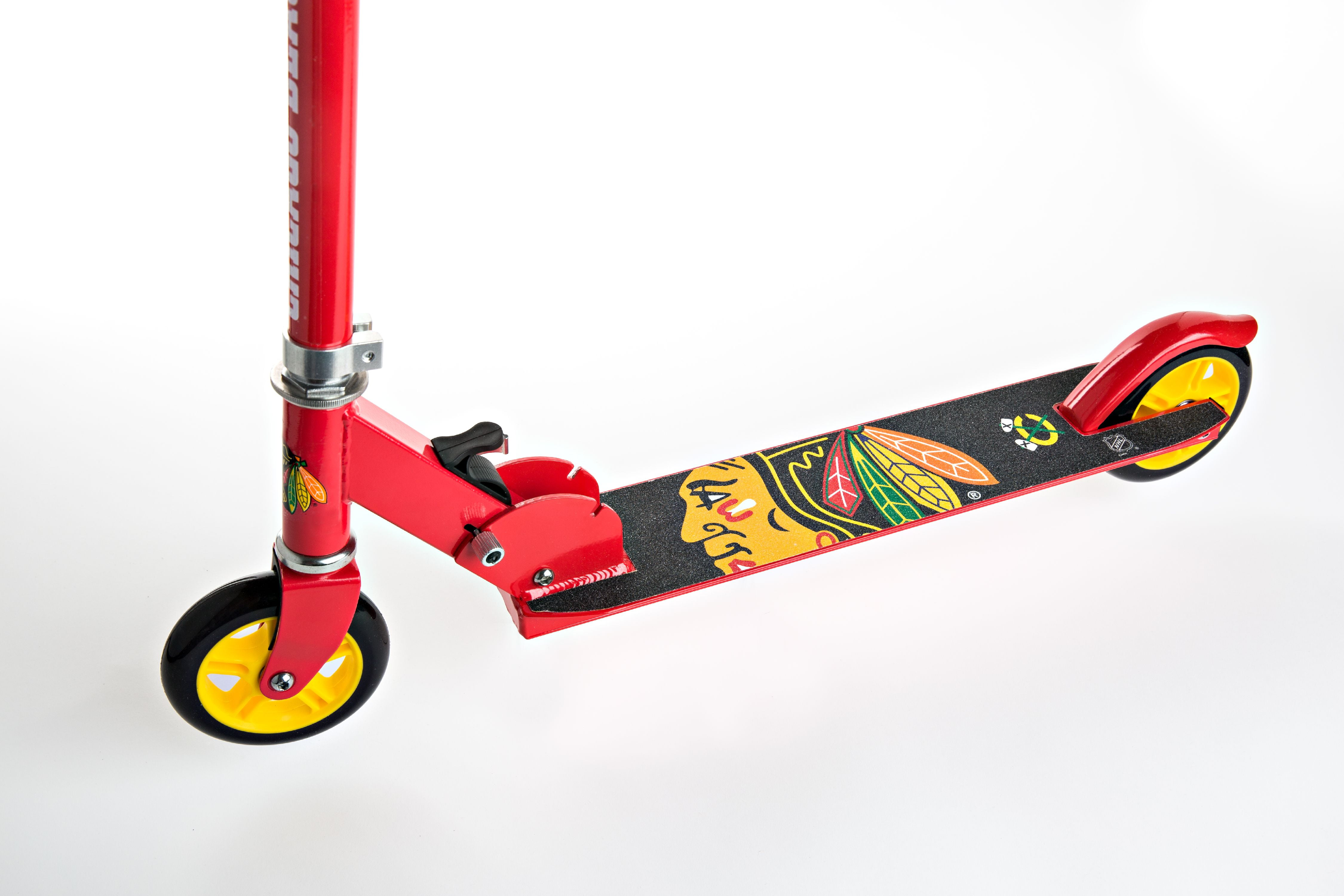 NHL Chicago Blackhawks Folding Kick Scooter for Kids Ages 5 and Up by Walk-Onz Sports - Image 3