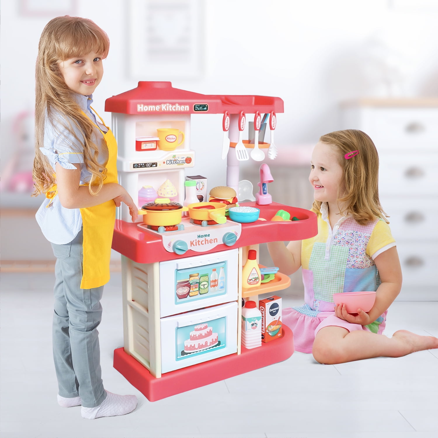 Beefunni Pretend Play Kitchen Set for Kids Girls, Toddlers Kitchen Playset Includes Toy Kitchen Accessories for Pretend Play, Indoor Toys Christmas Birthday Gifts for Girls 2-6 - Image 6