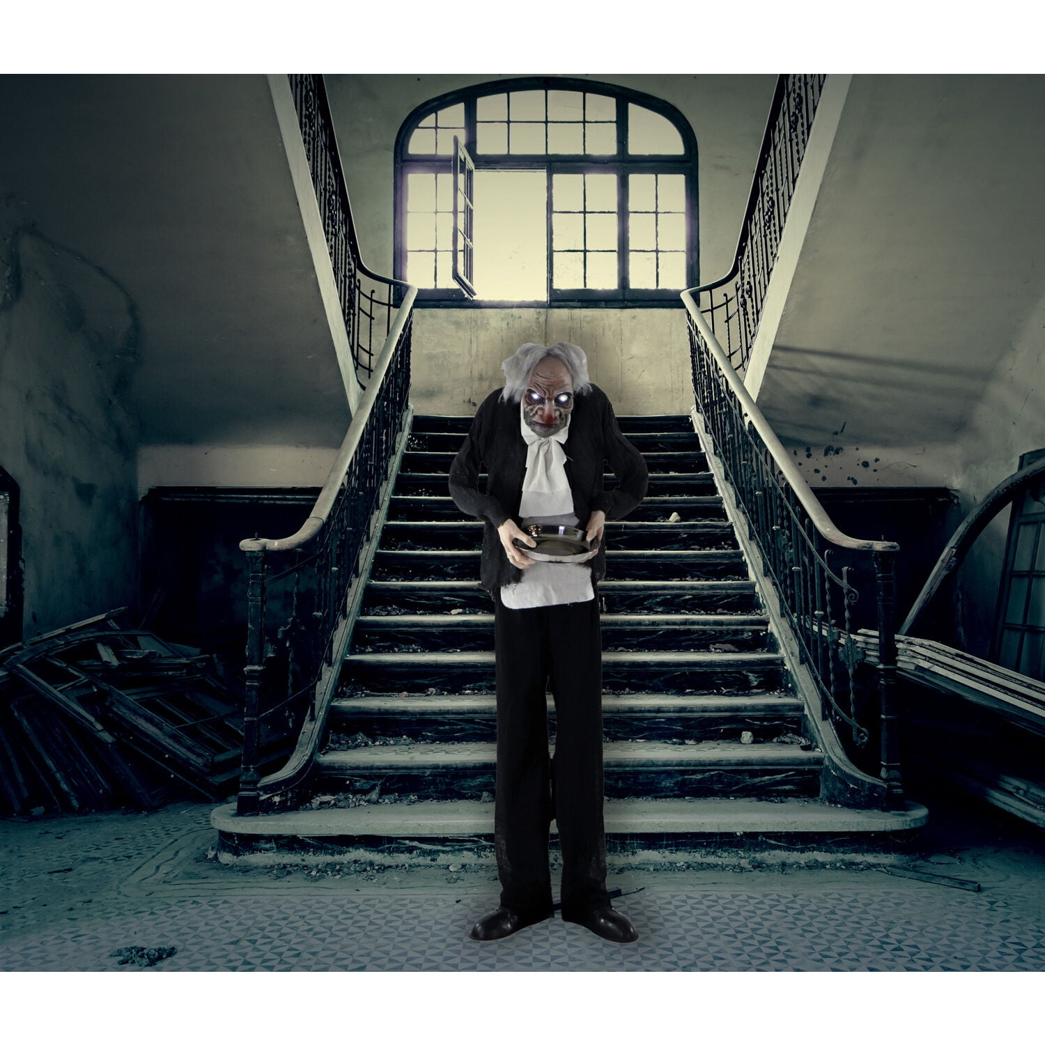 Haunted Hill Farm 60 in 4.5 lbs Zombie Butler Animatronic, Halloween decoration, HHMAN-1FLSA - Image 7