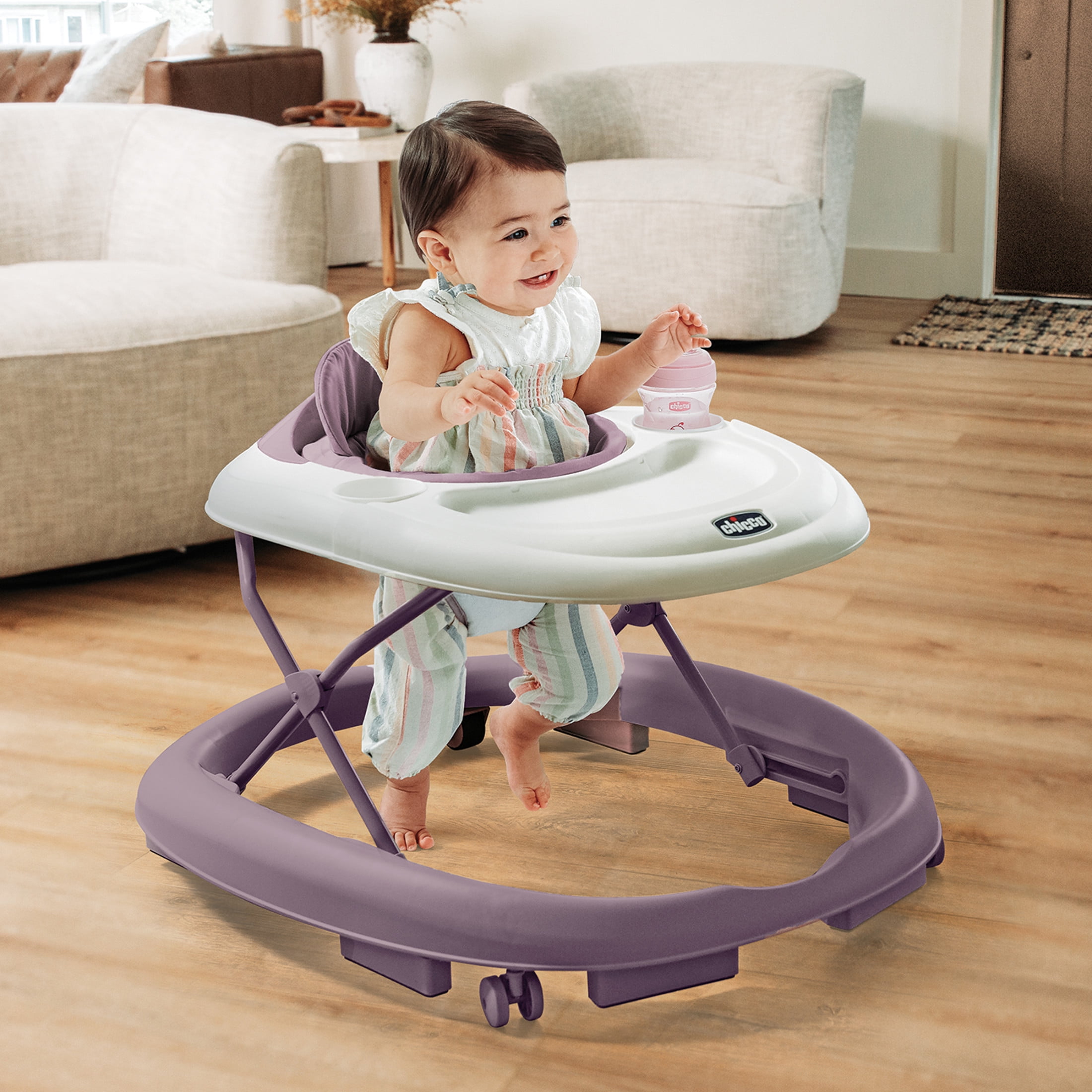 Chicco Mod Infant Walker, Height Adjustable, Space-Saving Fold, Brake Pads - Lavender (Purple), New - Image 3