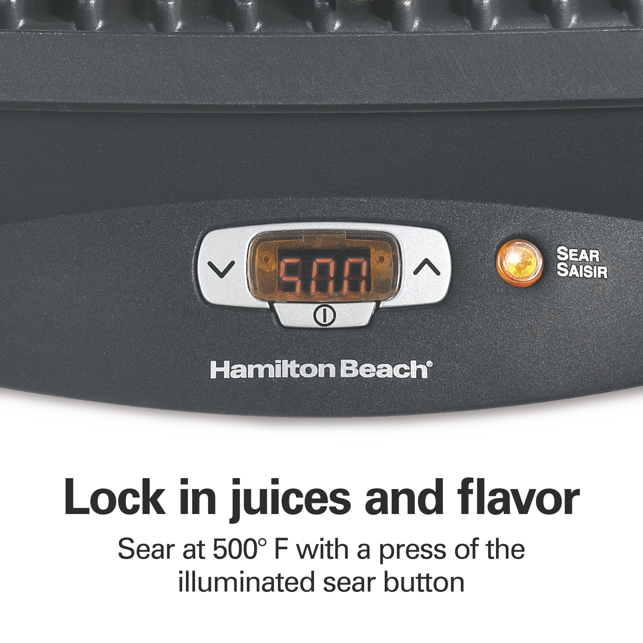 Hamilton Beach Steak Lover's Electric Indoor Grill, Smokeless Grill with Temp Control, Black - Image 2